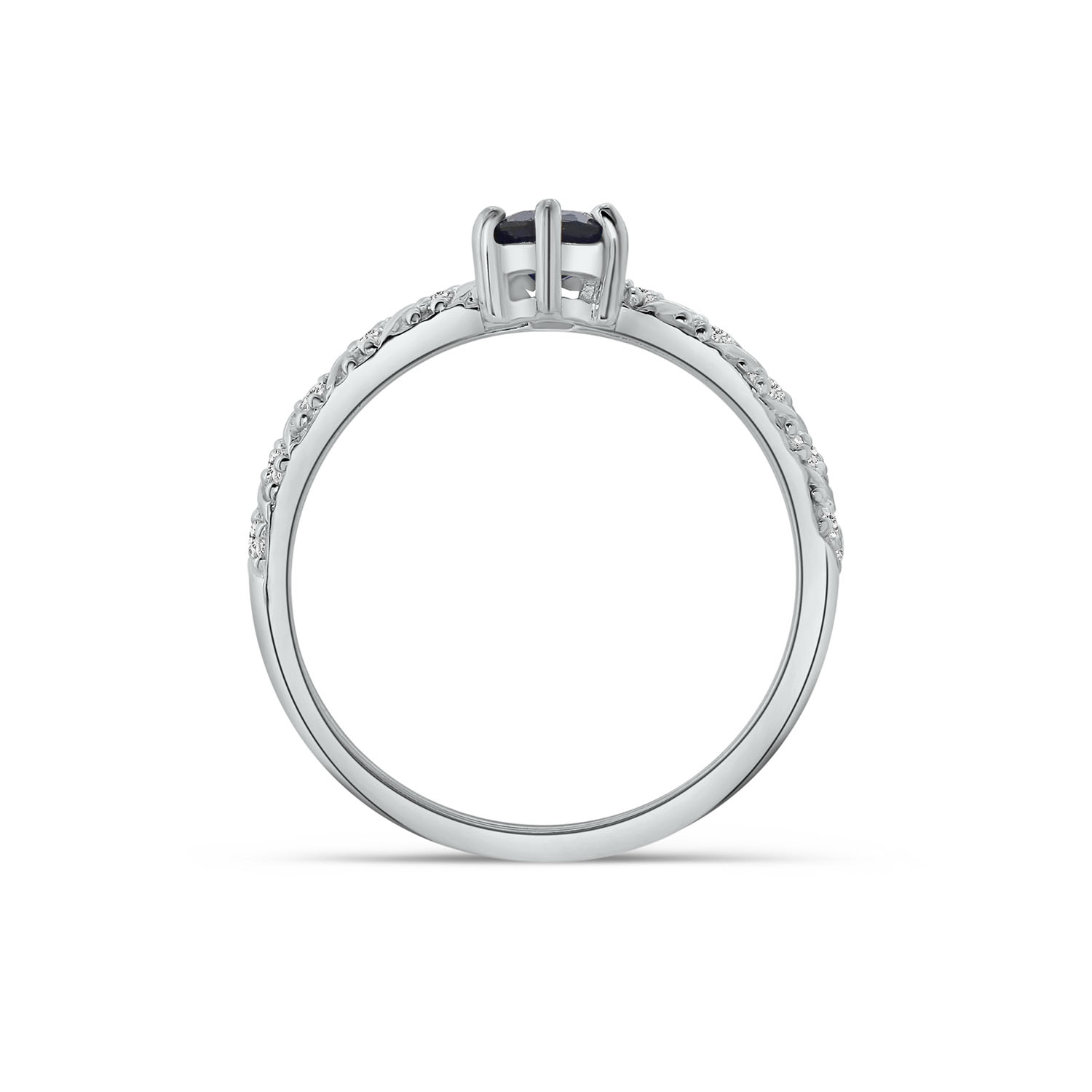 Ring met Saffier en Lab Grown Diamant -