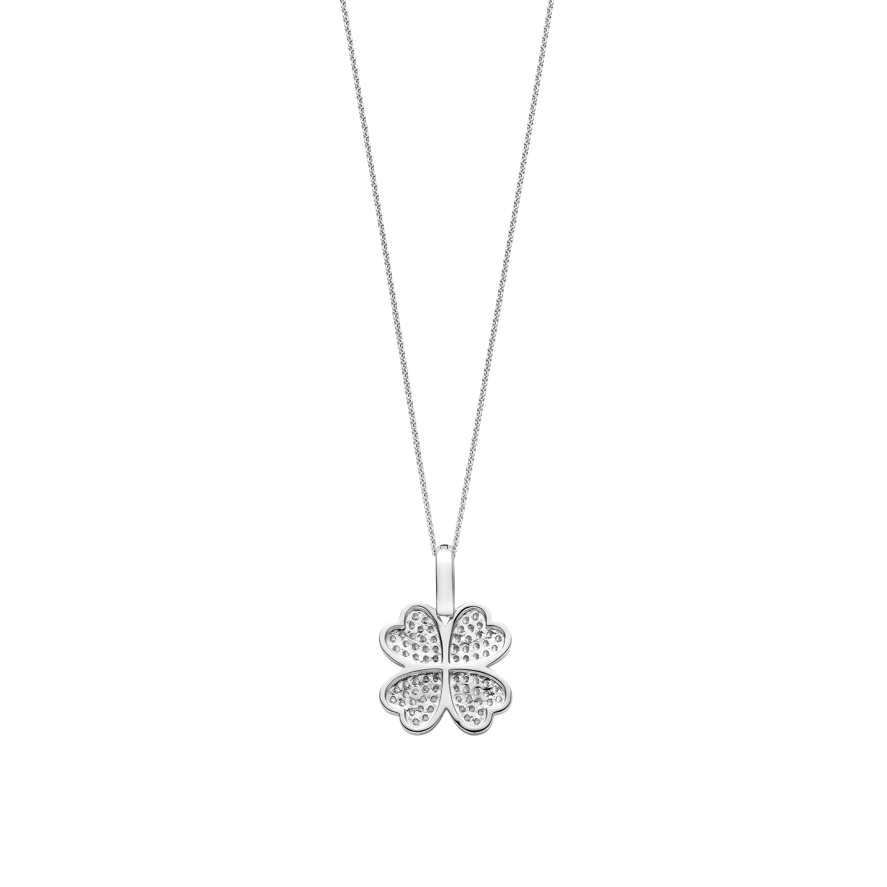 Ketting sterling zilver met Klaver hanger - 6856ZI