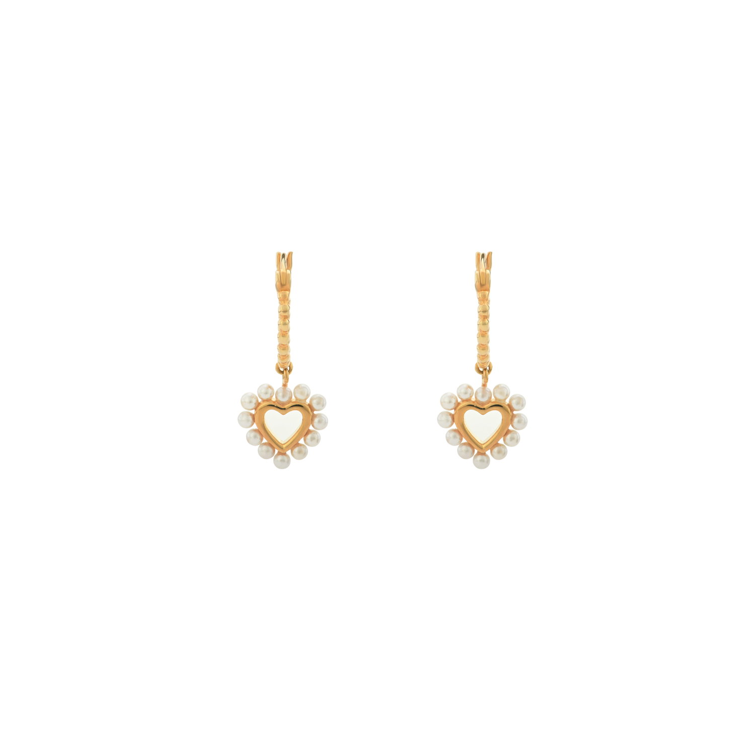 Oorringen van gold plated  met hartjes 42403Y