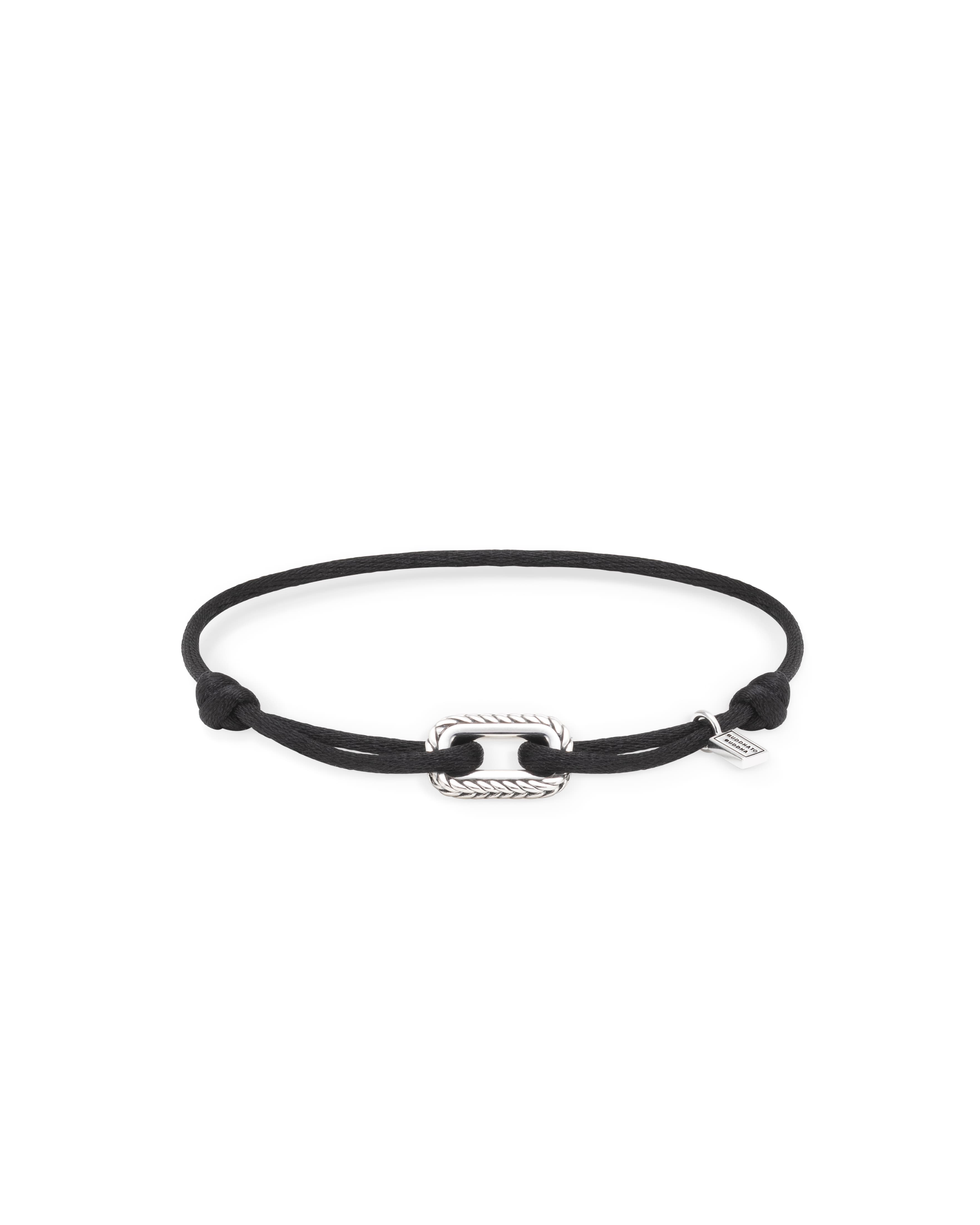 Koordarmband Barbara van sterling zilver met zwart koord 134BL