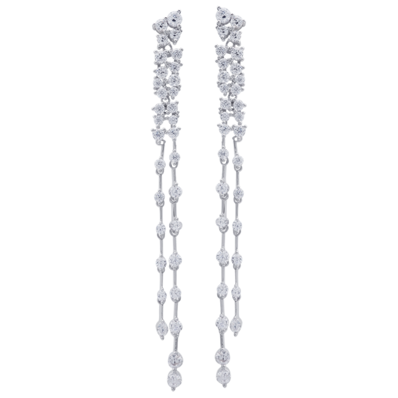 Oorhangers van sterling zilveren met zirkonia E16665