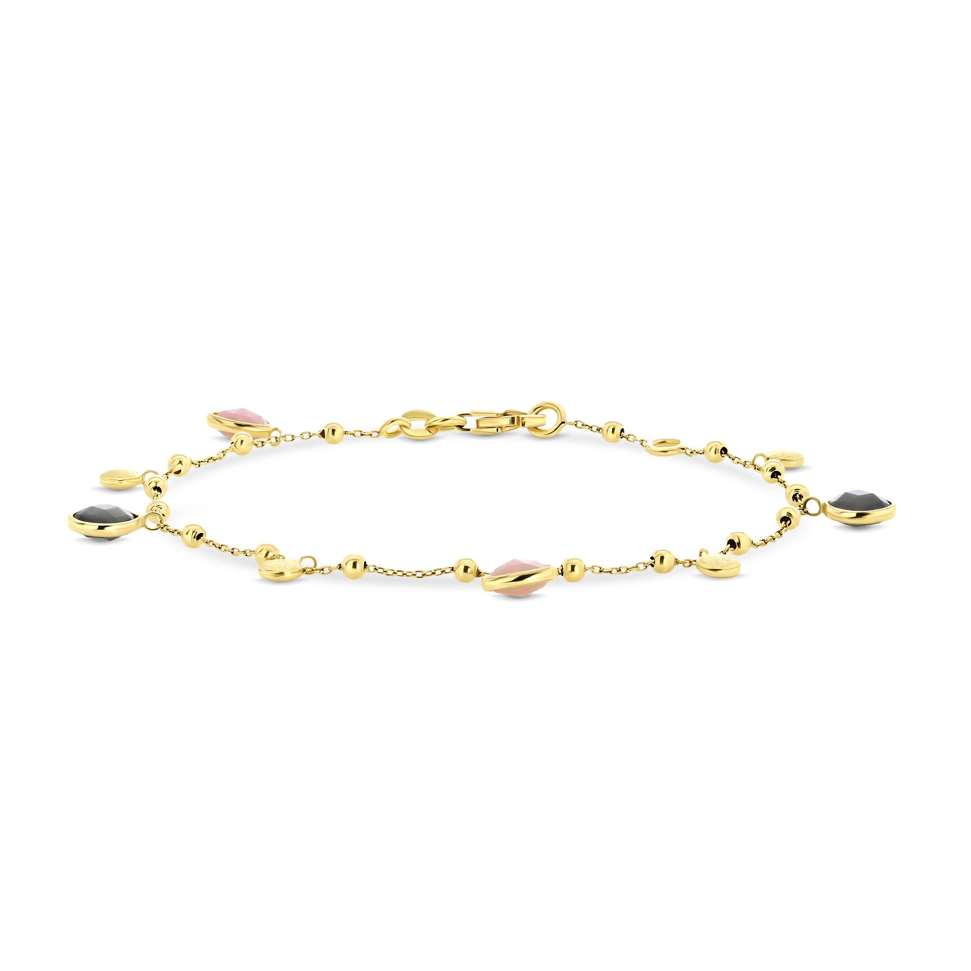 Gouden armband met labradoriet en opaal FG882-875