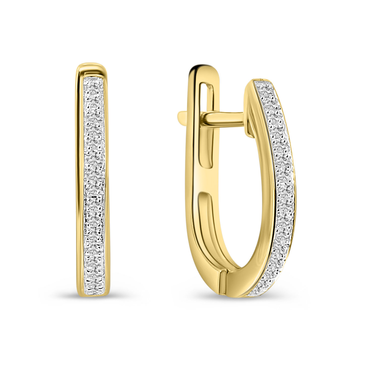 Geelgouden oorhangers met diamanten E480-ER100145ADI-Y
