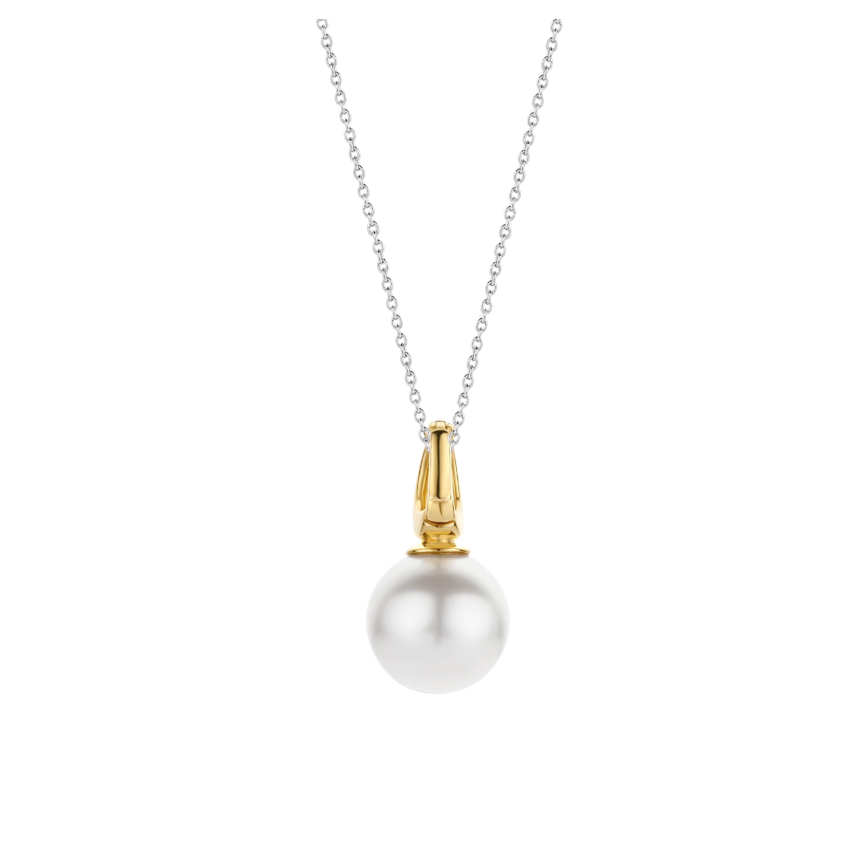Hanger van gold plated  met parel 6805PW
