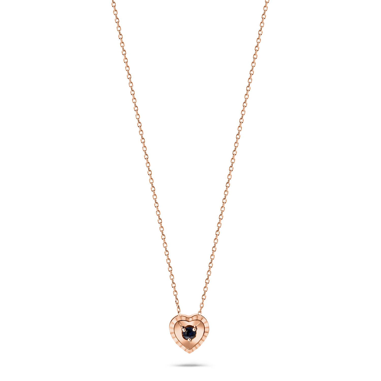 Roségouden collier met saffier en diamant N480-NC010029A-SA-RW