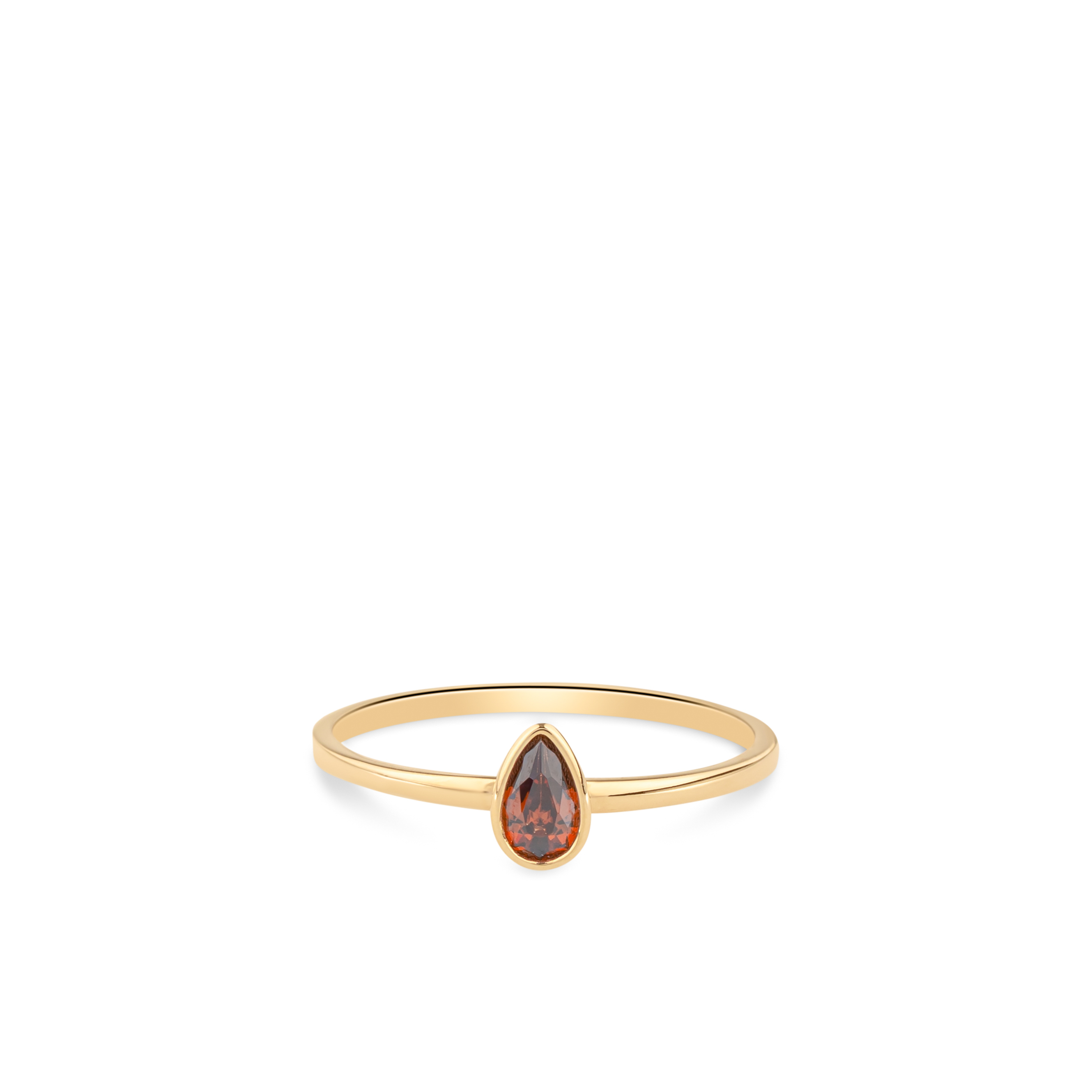 14 karaats geelgouden ring met bruine zirkonia RDC01-4326-01