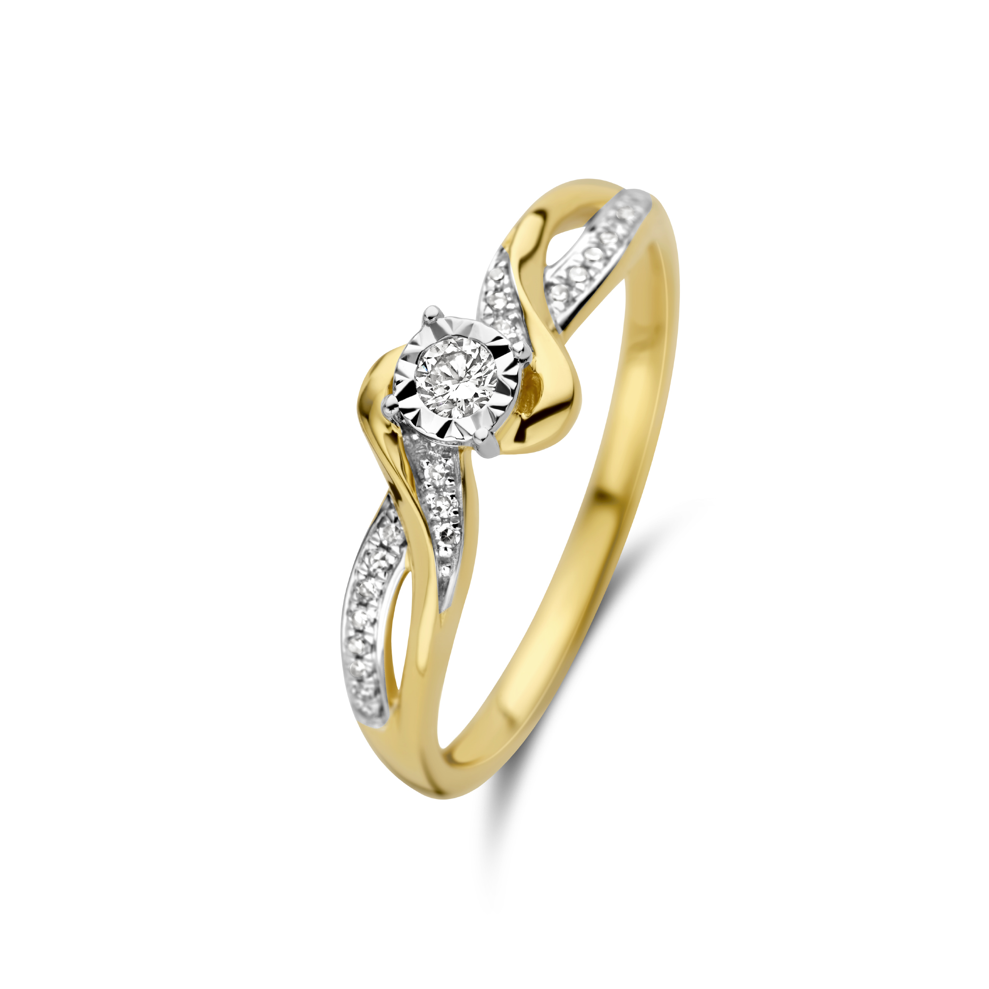 Geelgouden ring met diamanten R092-59035R007-YW