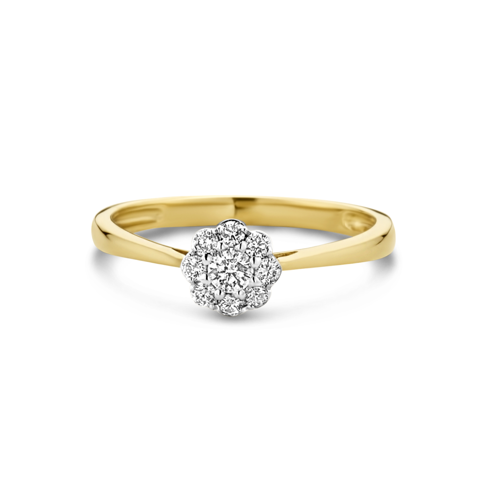 Geelgouden ring bloem met diamant R092-56961R013-Y