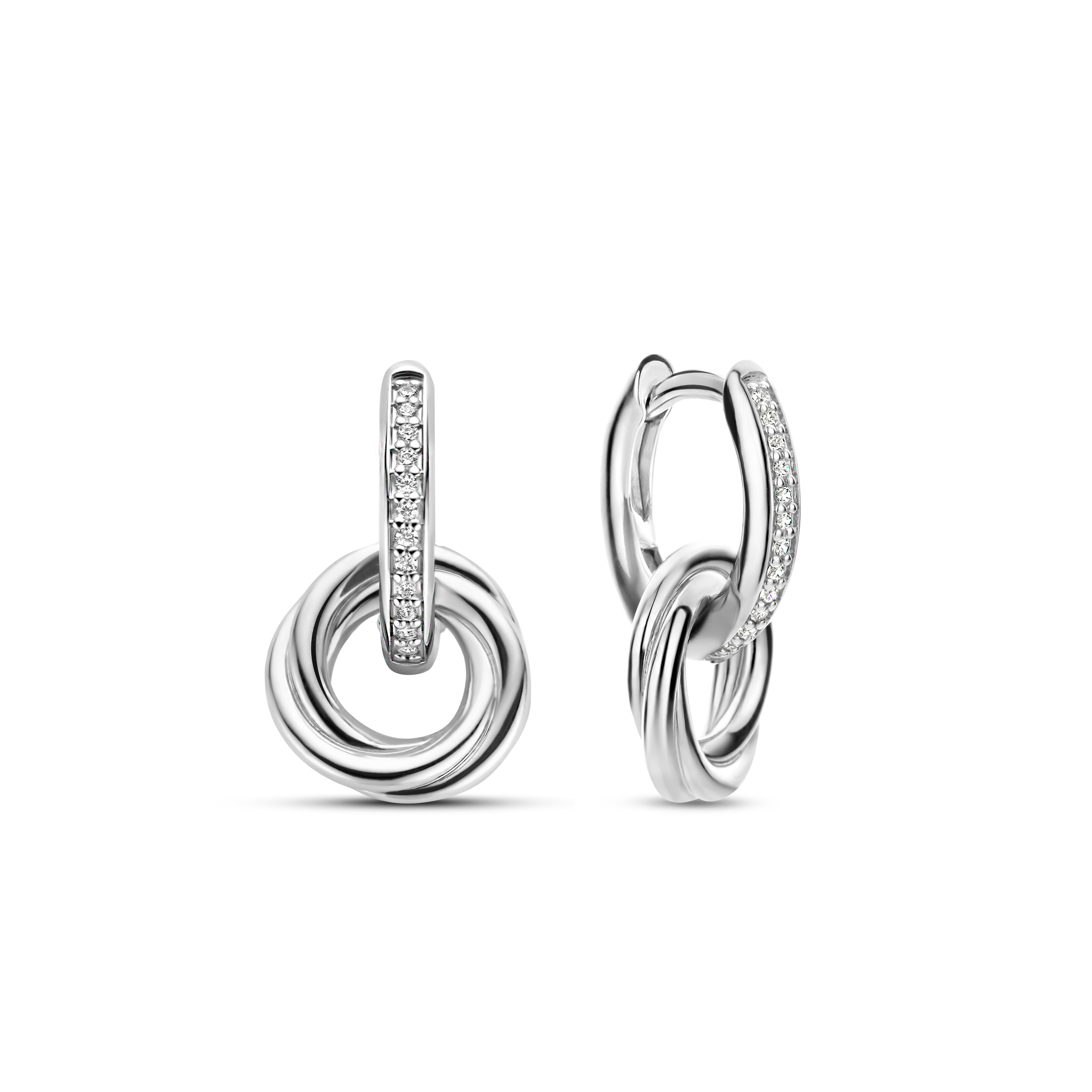 Sterling Zilveren oorhangers met zirkonia 7857ZI