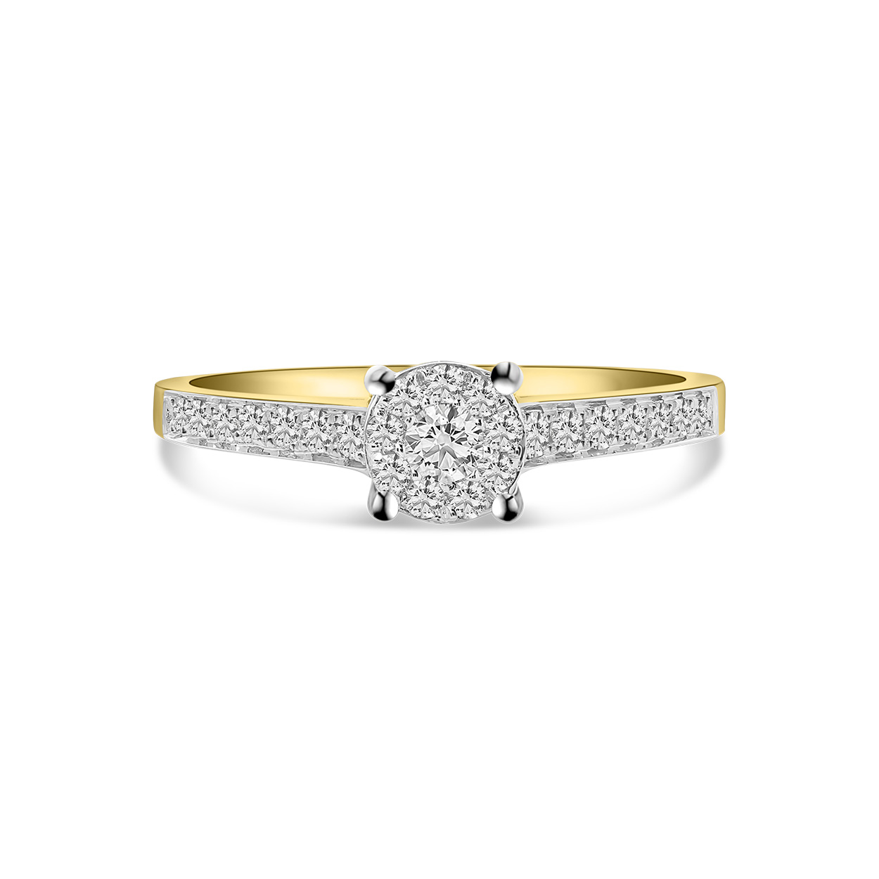 Geelgouden ring met lab grown diamanten R092-41294R016-LG-Y