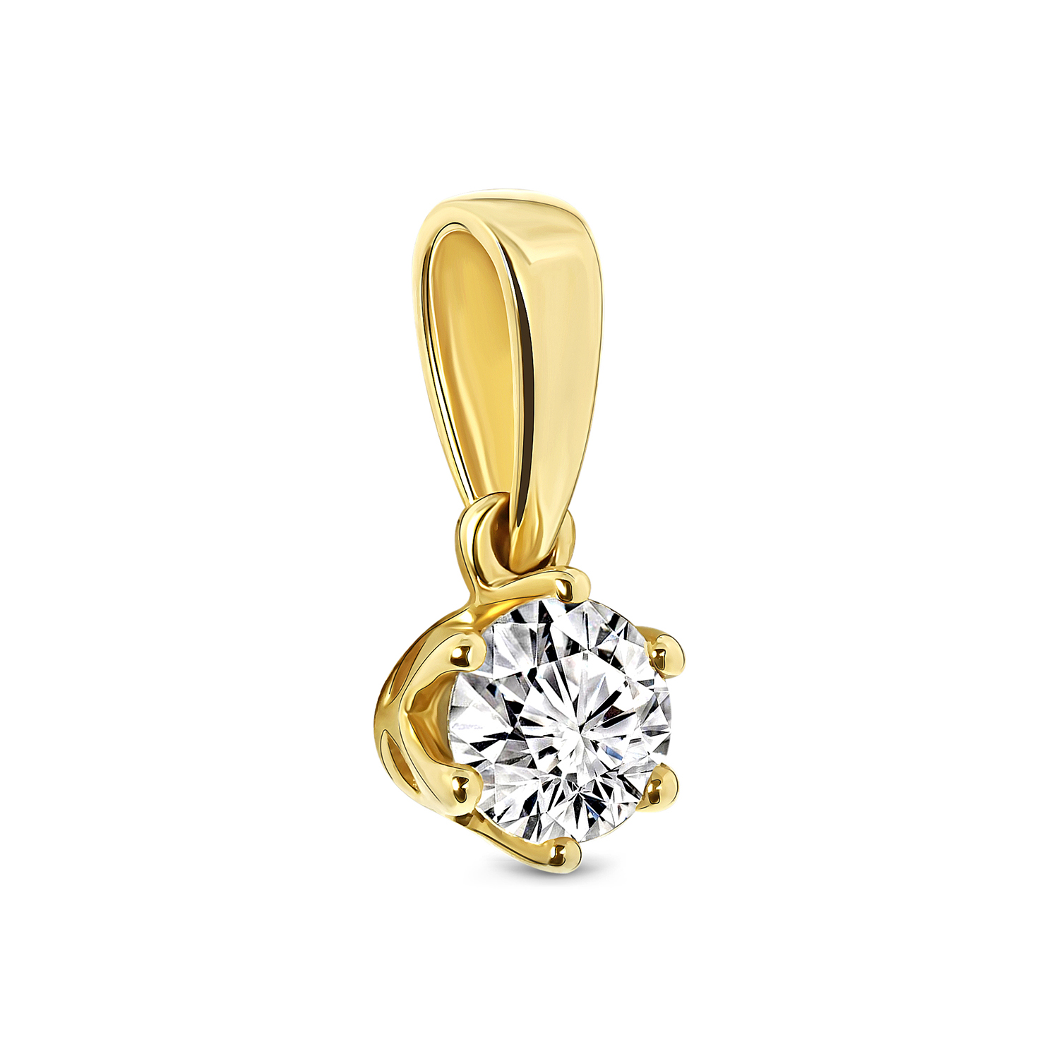 Geelgouden hanger solitair met diamant P136-SOL-Y280-025-G2-Y