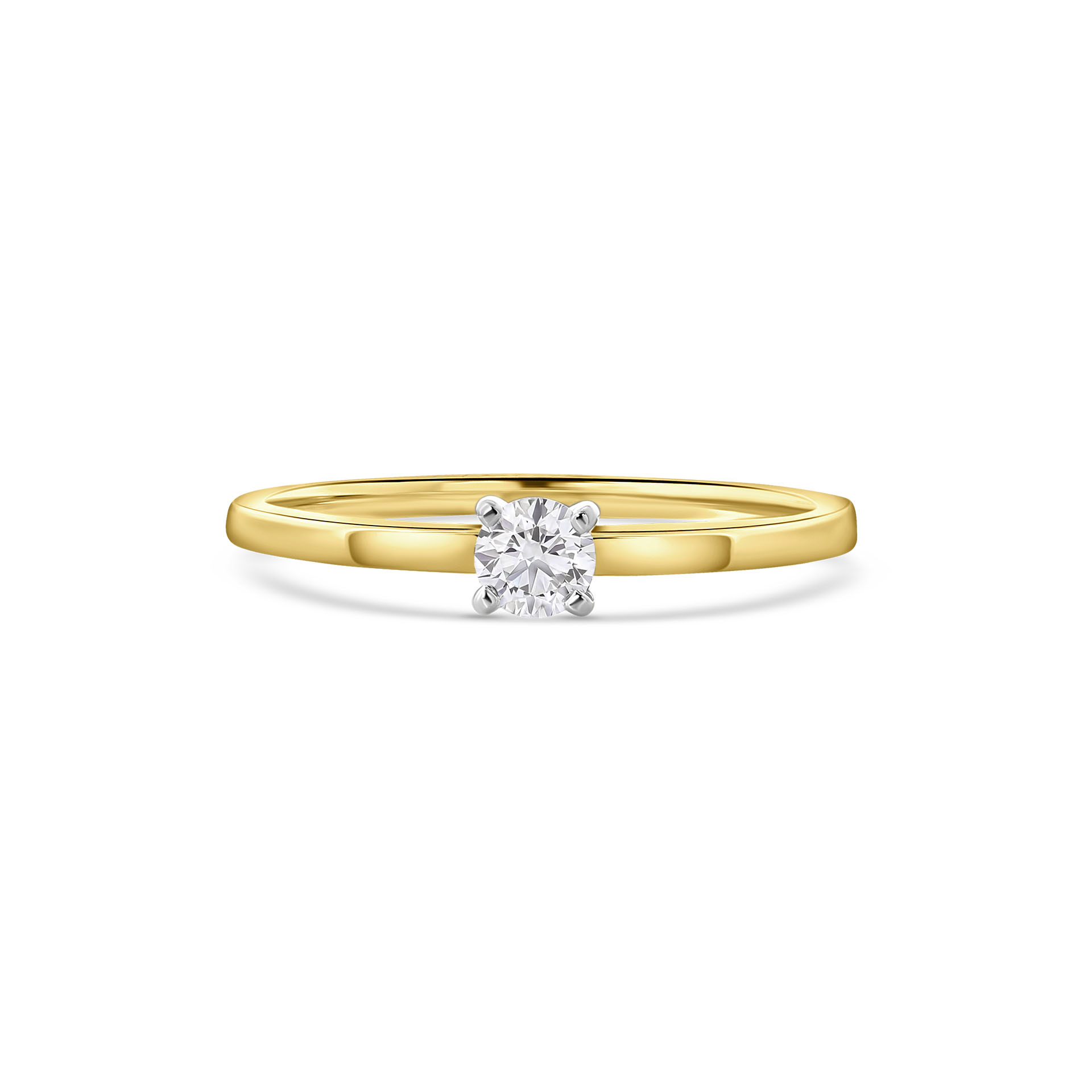 Geelgouden solitaire ring met lab grown diamant R138-RG47208-CV-020-Y