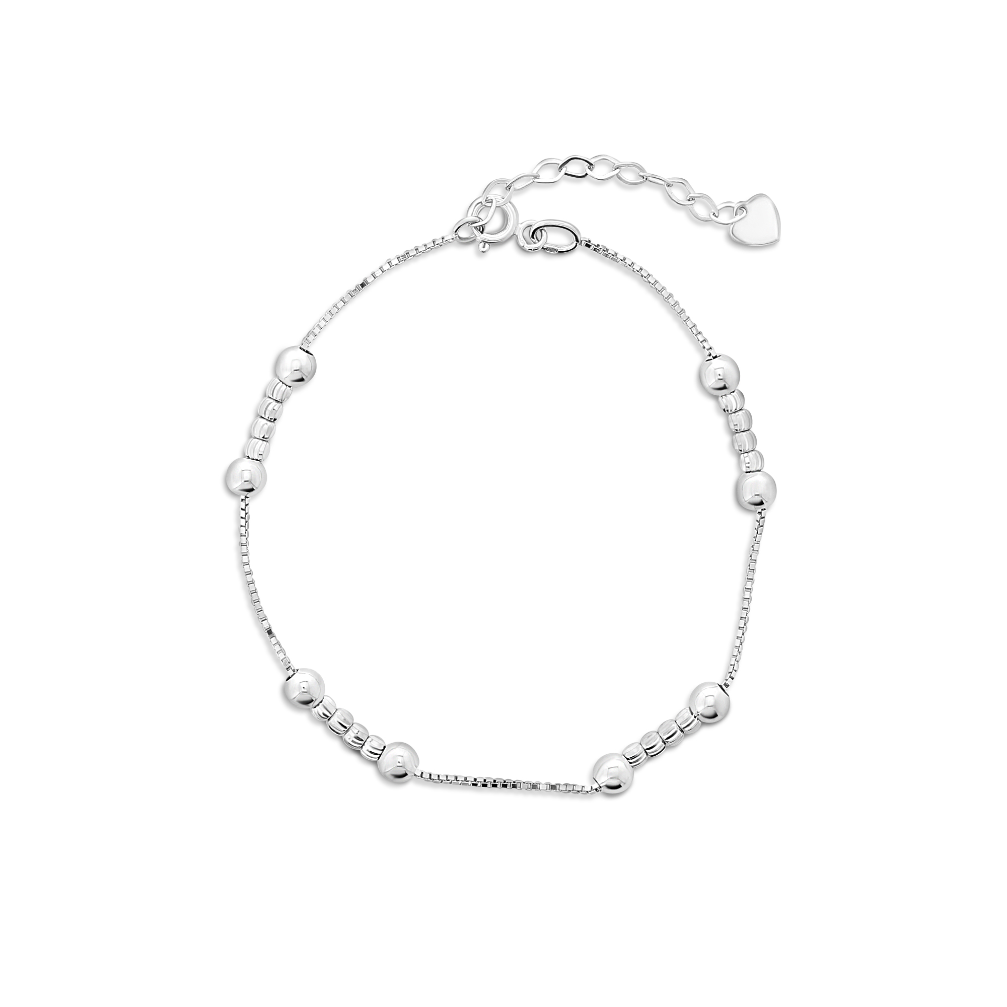 Witgouden armband met kralen B515-18U30-BCB0021-W