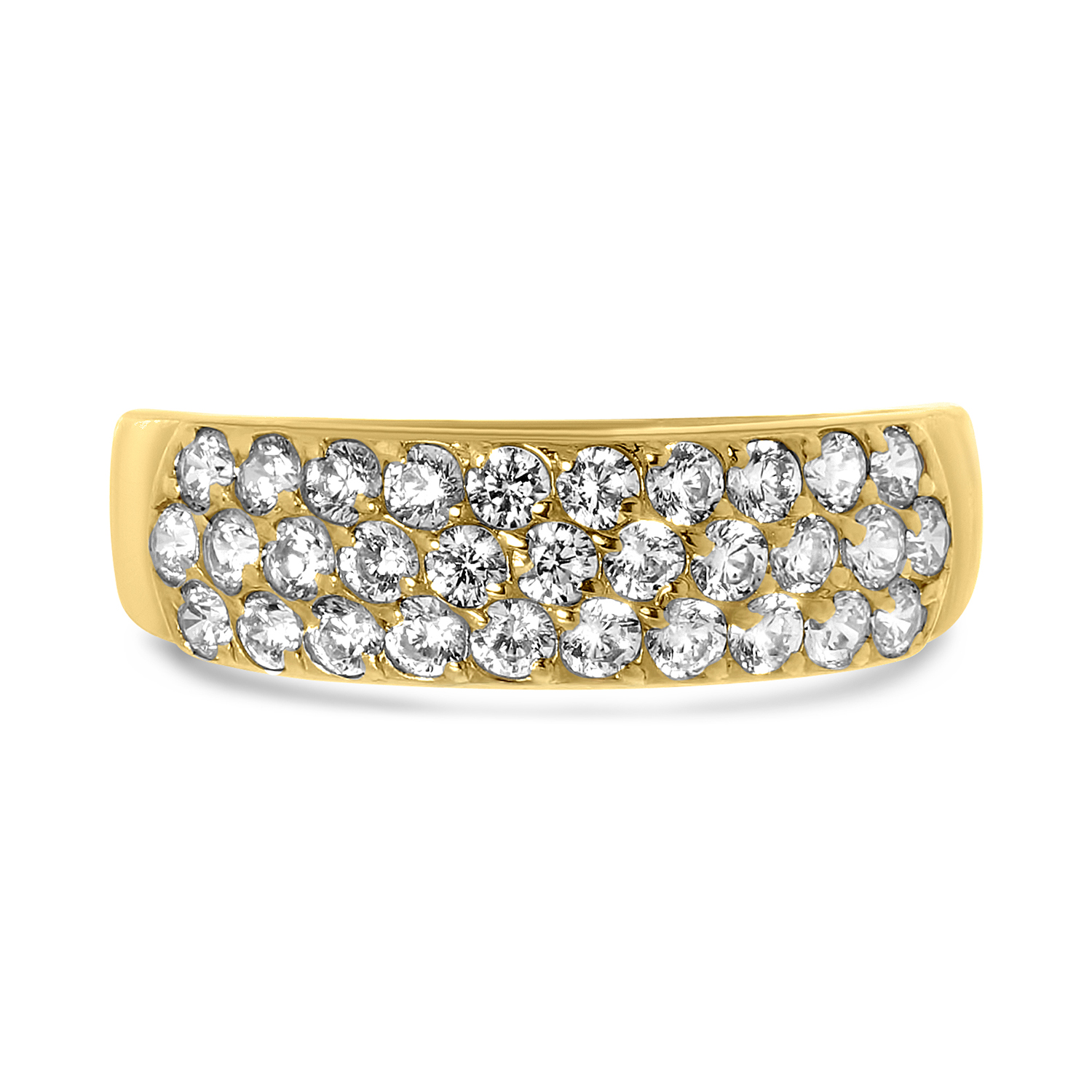 Geelgouden damesring met zirkonia R01-59240-Z