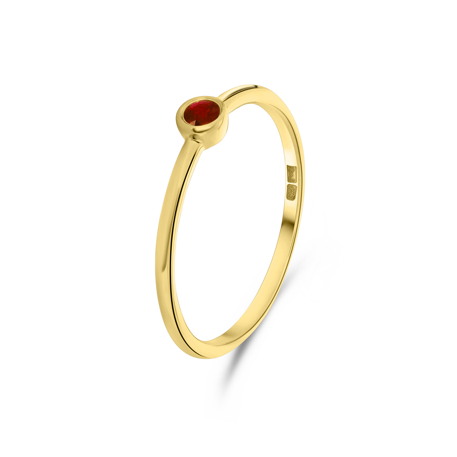Geelgouden ring met rode graniet R480-RC030002-GR-Y