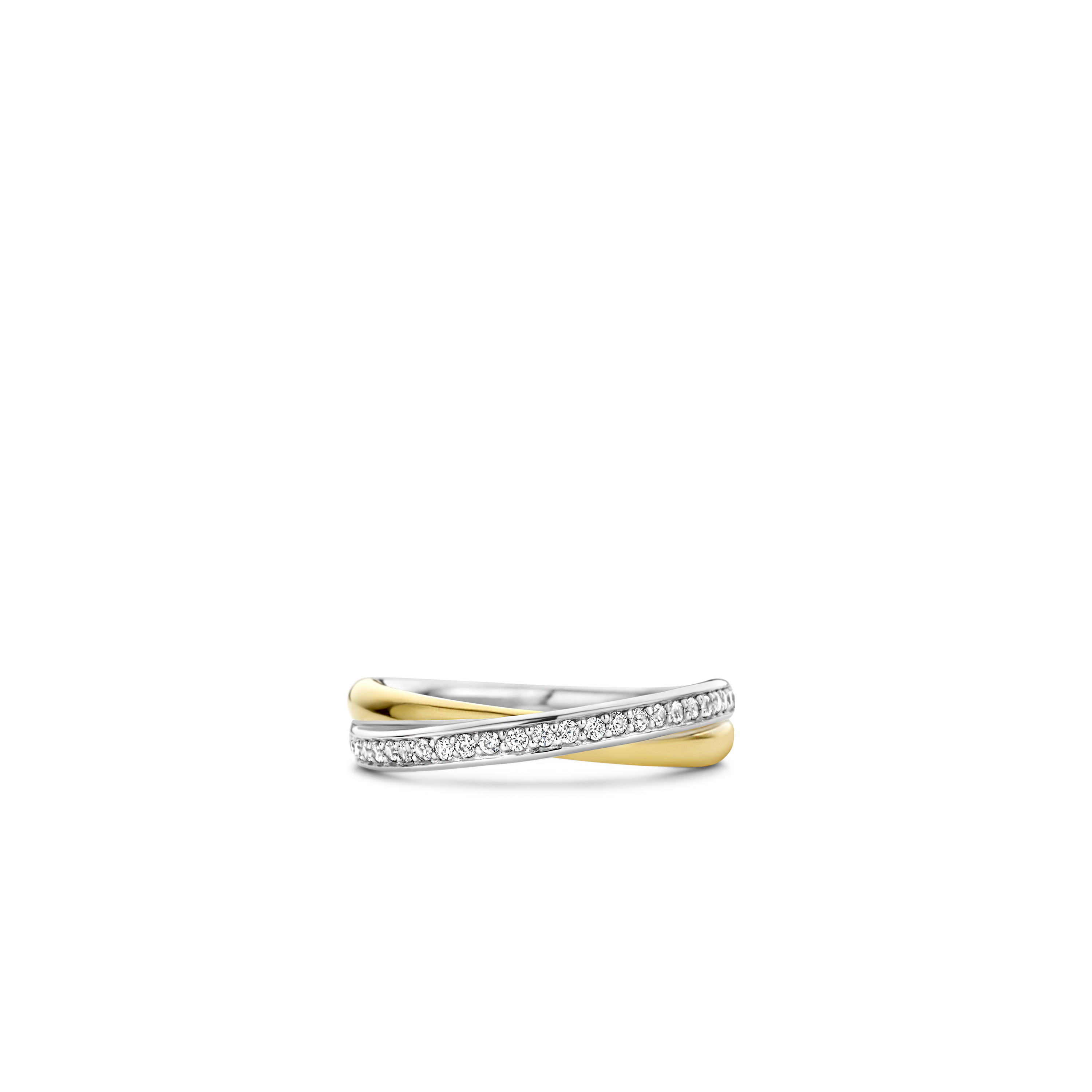 Ring van gold plated  met zirkonia 1953ZY