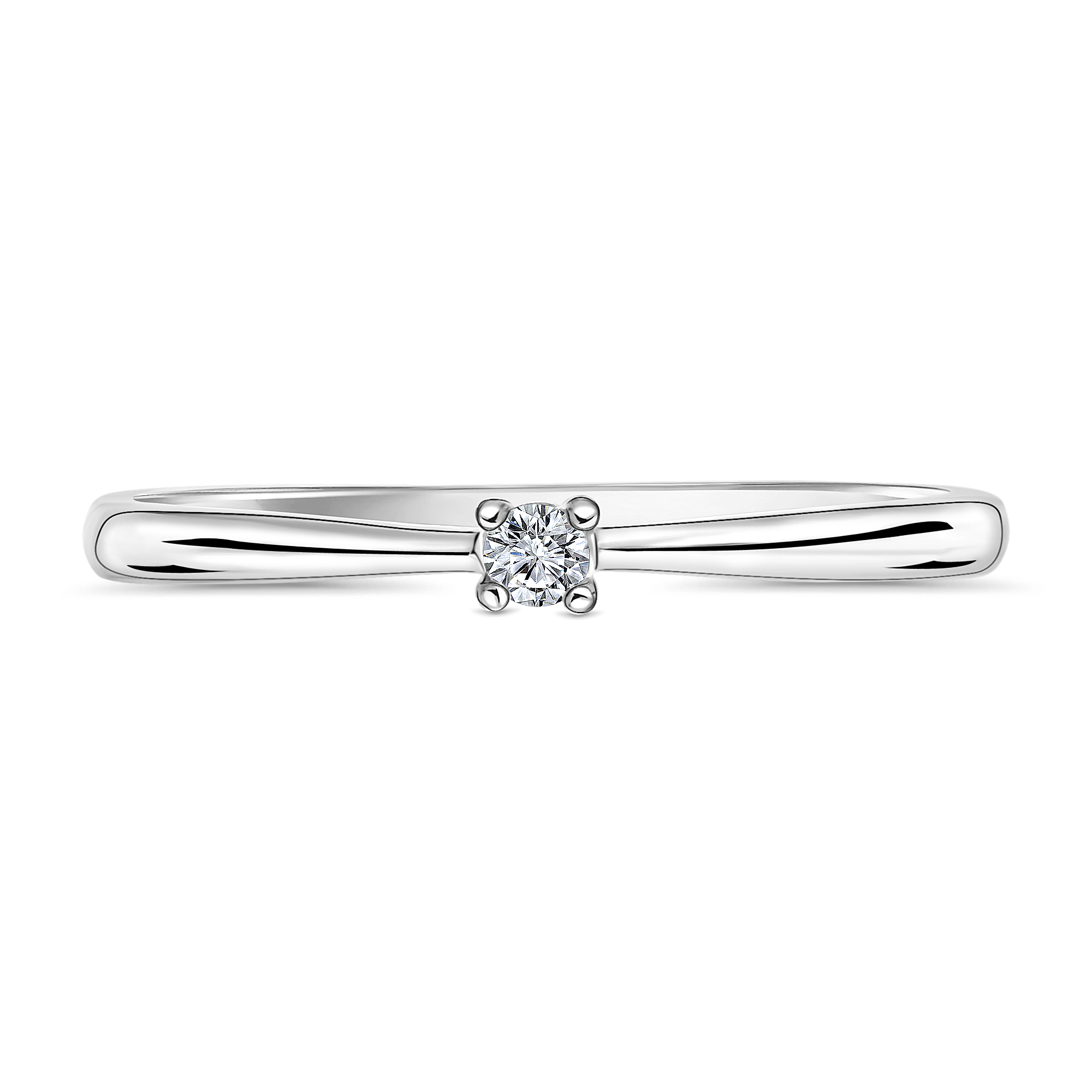 Witgouden diamanten solitair ring