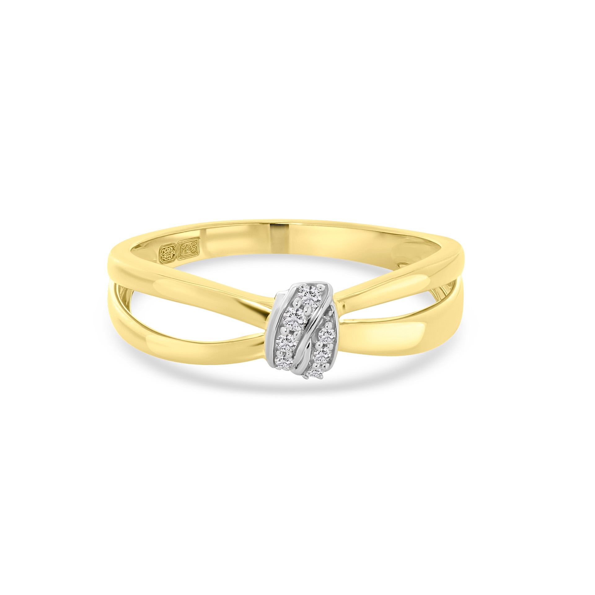 Bi-color ring met diamant R404-IGR-39583-YW