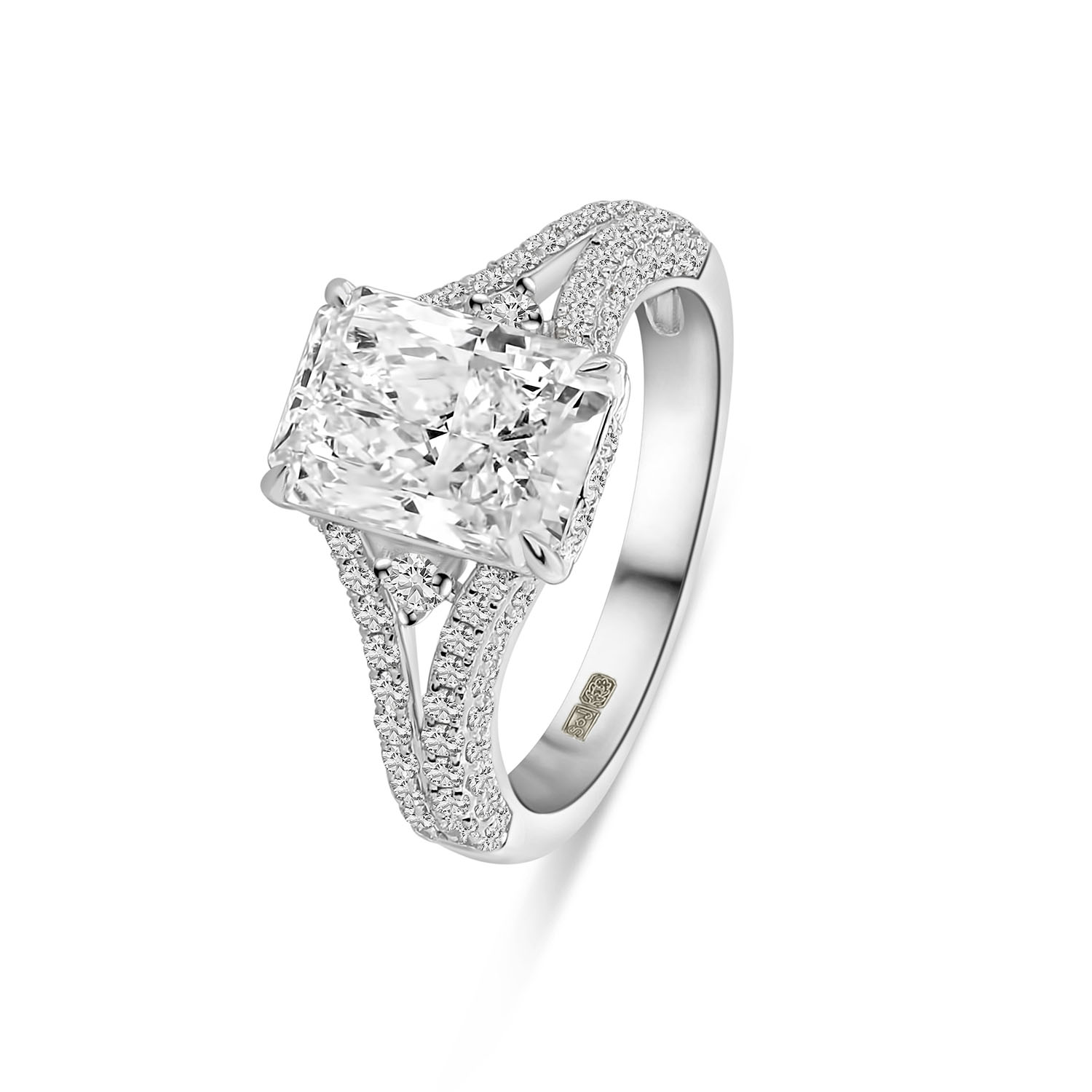 Witgouden Ring met Radiantgeslepen Lab Grown Diamant – R480-MLN-0685-FLG-W