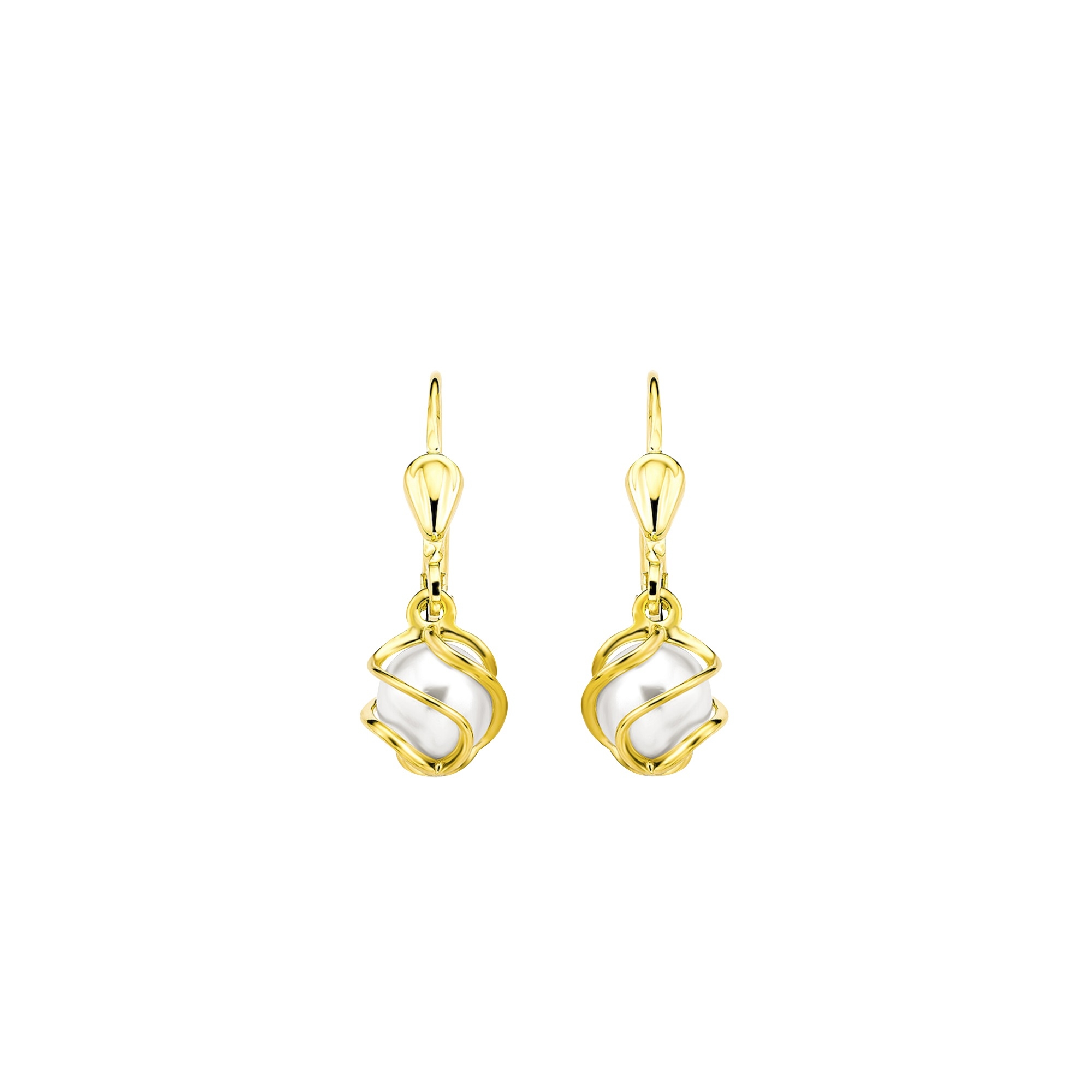 Oorhangers van 9 karaat met parel 2013829