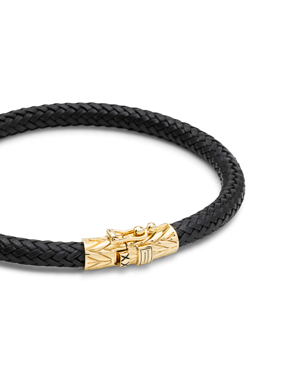 Armband Ellen Leather Black Gold Plated - 149BLGV