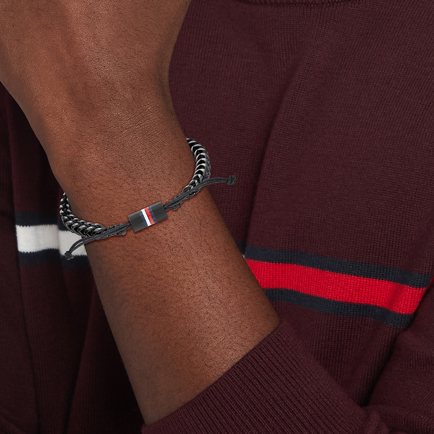 Stalen schakelarmband met logo TJ2790513