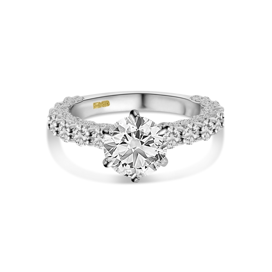Witgouden Ring met Briljantgeslepen Lab Grown Diamant R480-RR110322ADI-LG-300-W