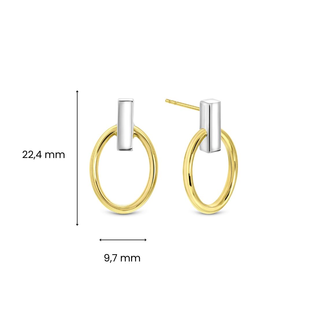 Bicolor oorhangers E122-X3TE211205-YW