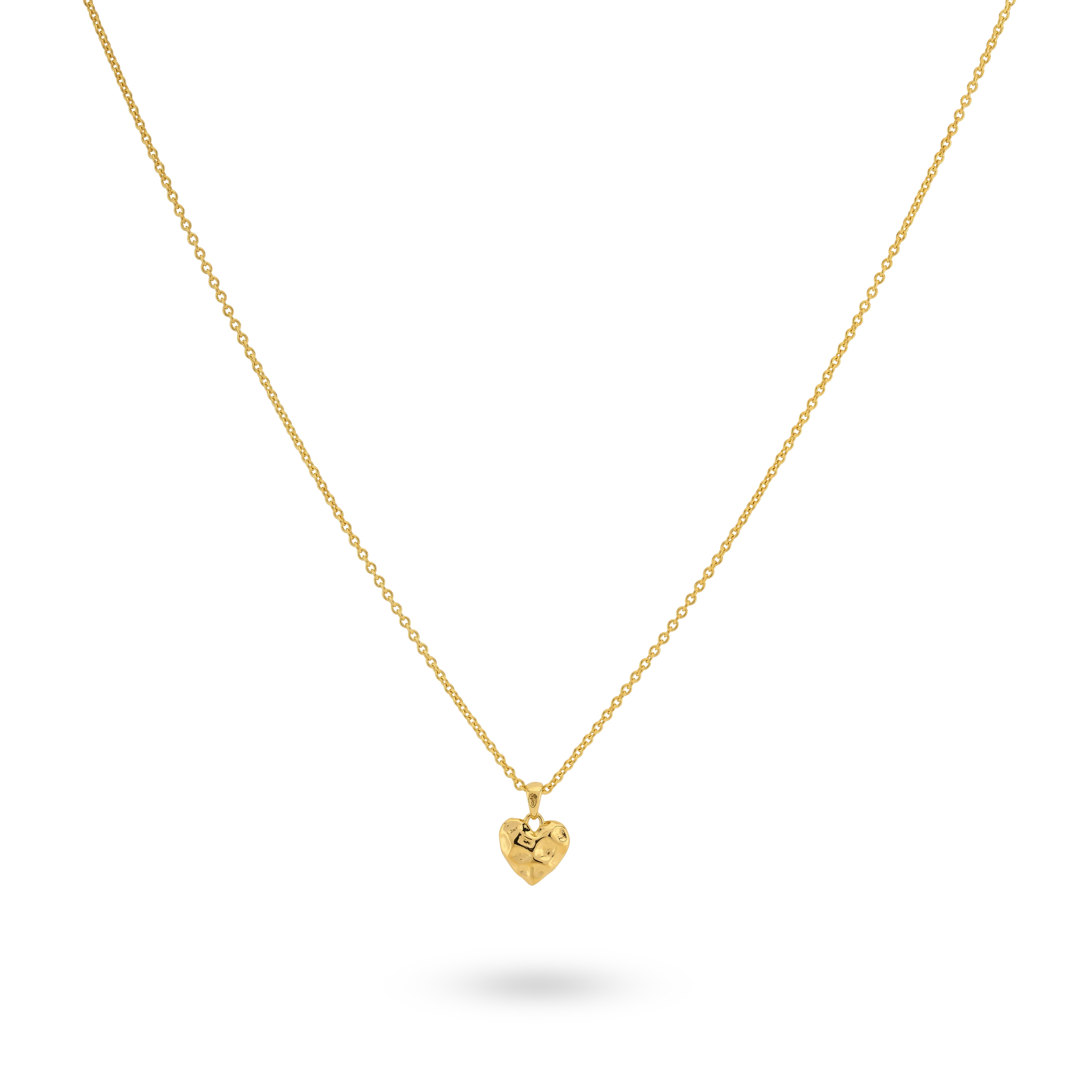 Ketting met structuur hartje hanger - 32481Y