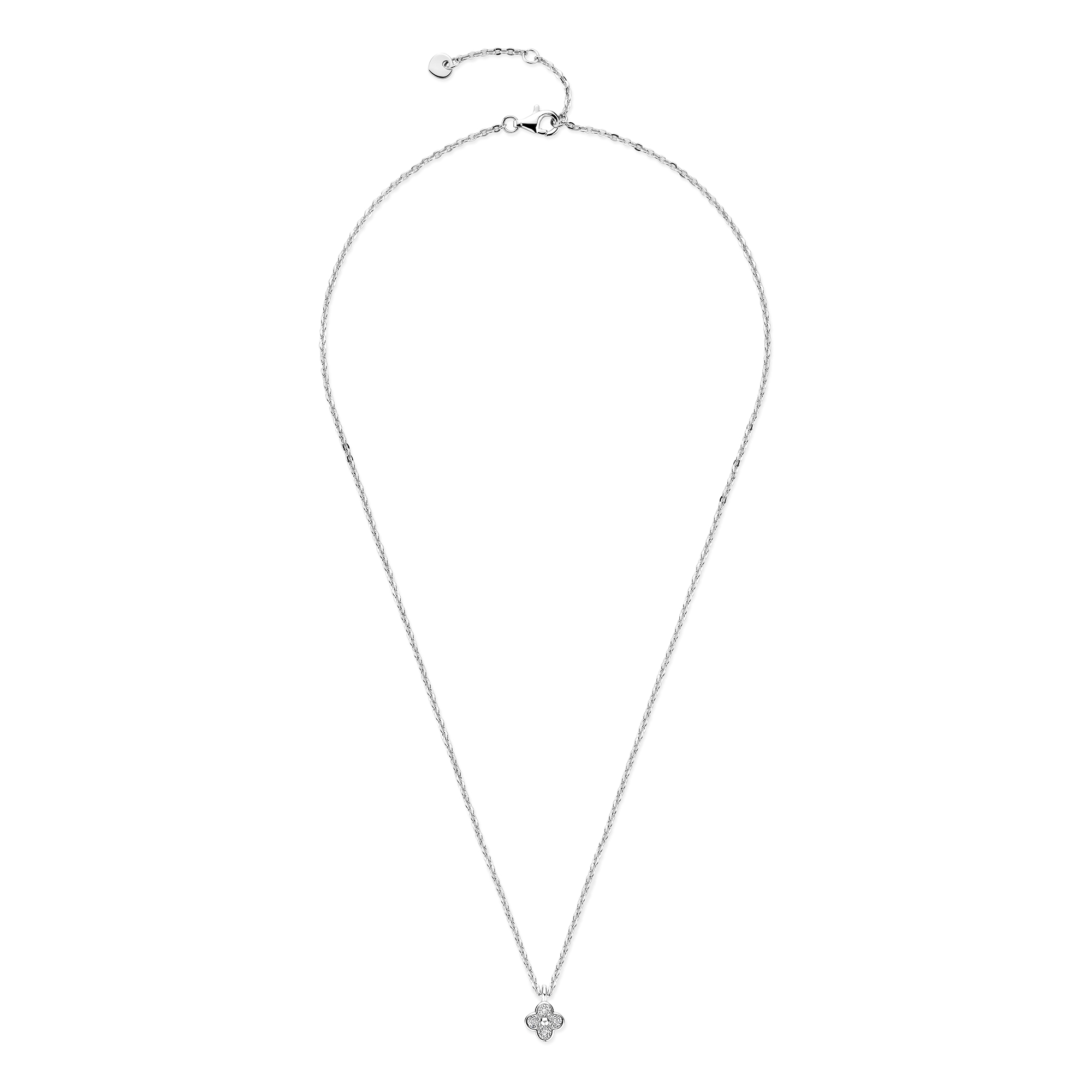 Ketting Bloem sterling zilver met Topaas - SCN7678WT