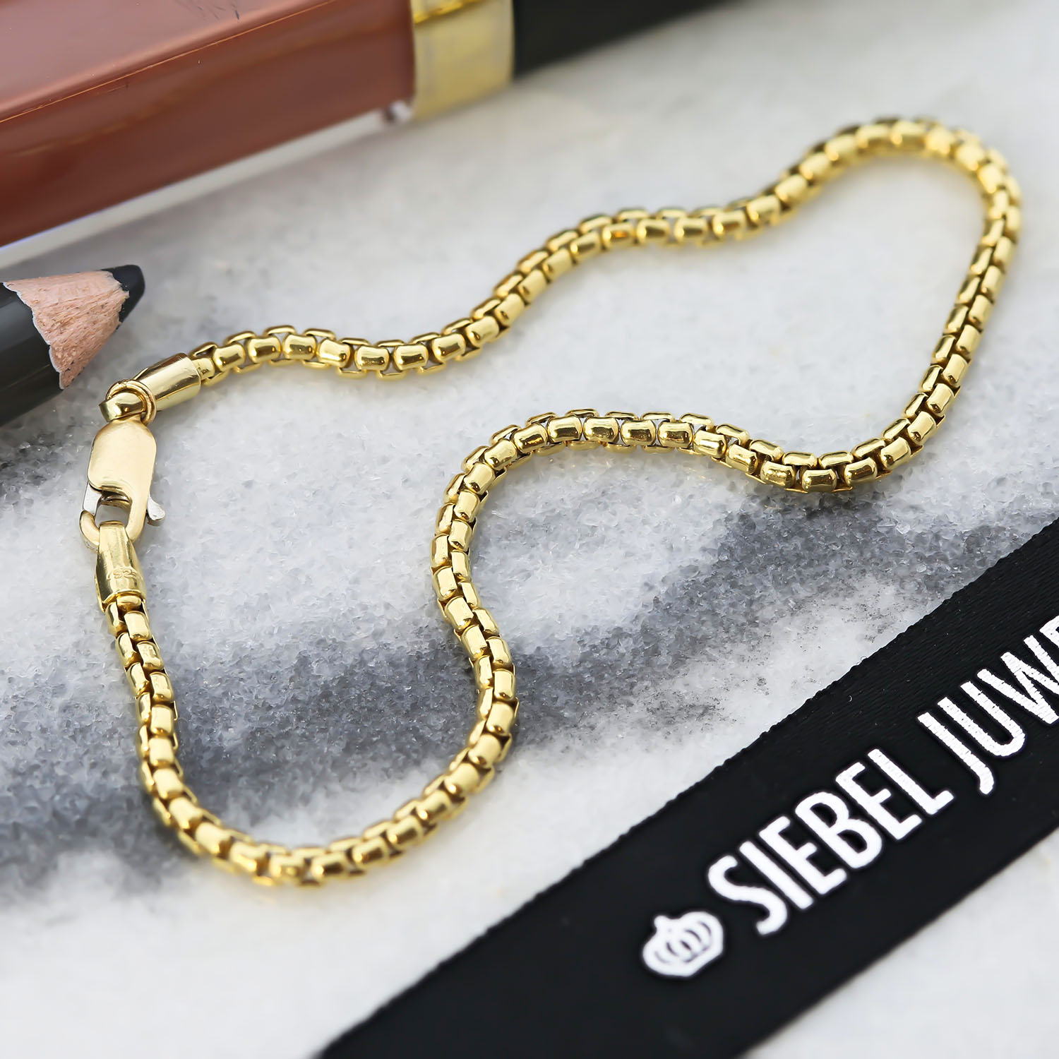 Schakelarmband van goud met zilveren kern - S40-VENR02,519-190-Y