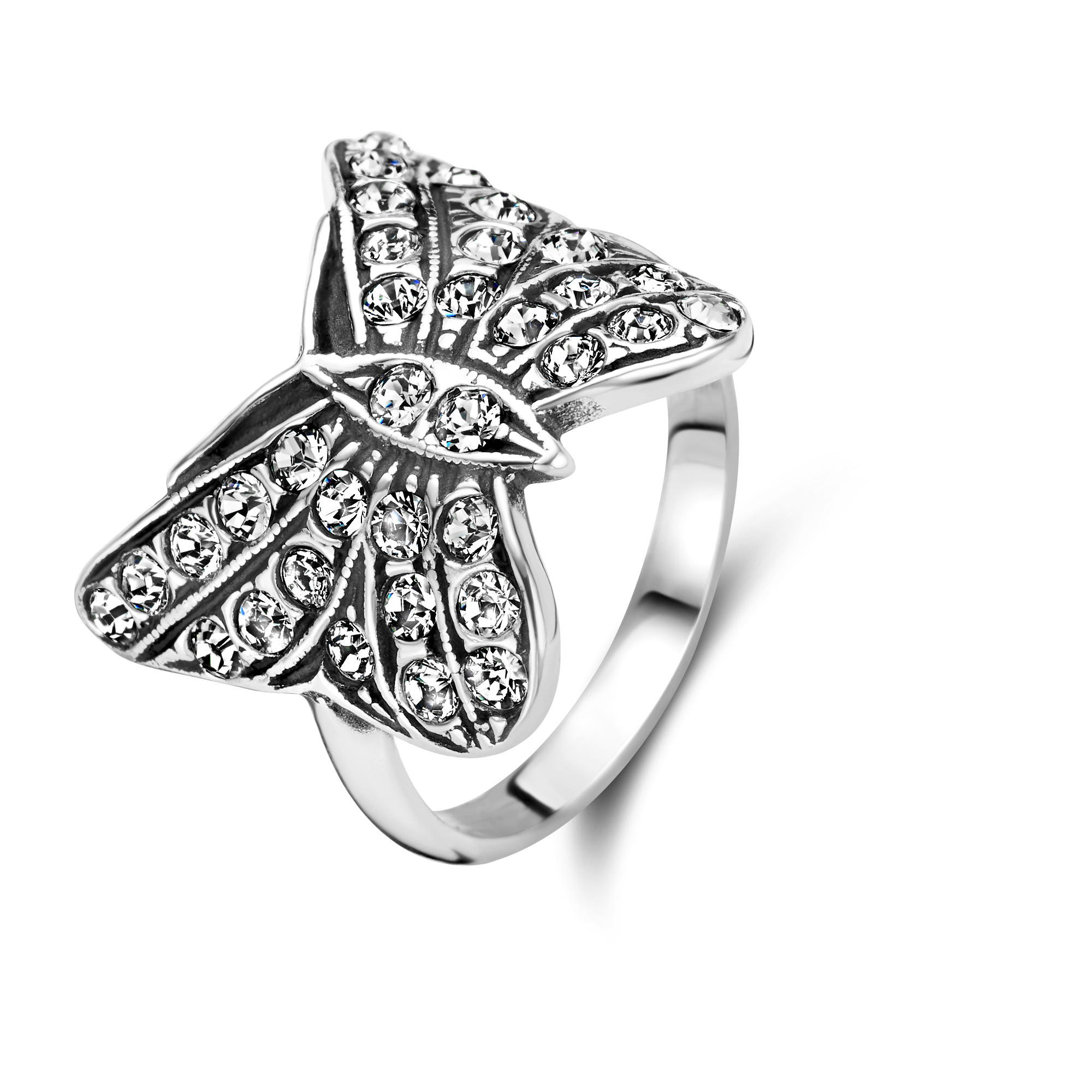 Sterling zilveren ring met swarovski vlinder 14801-53