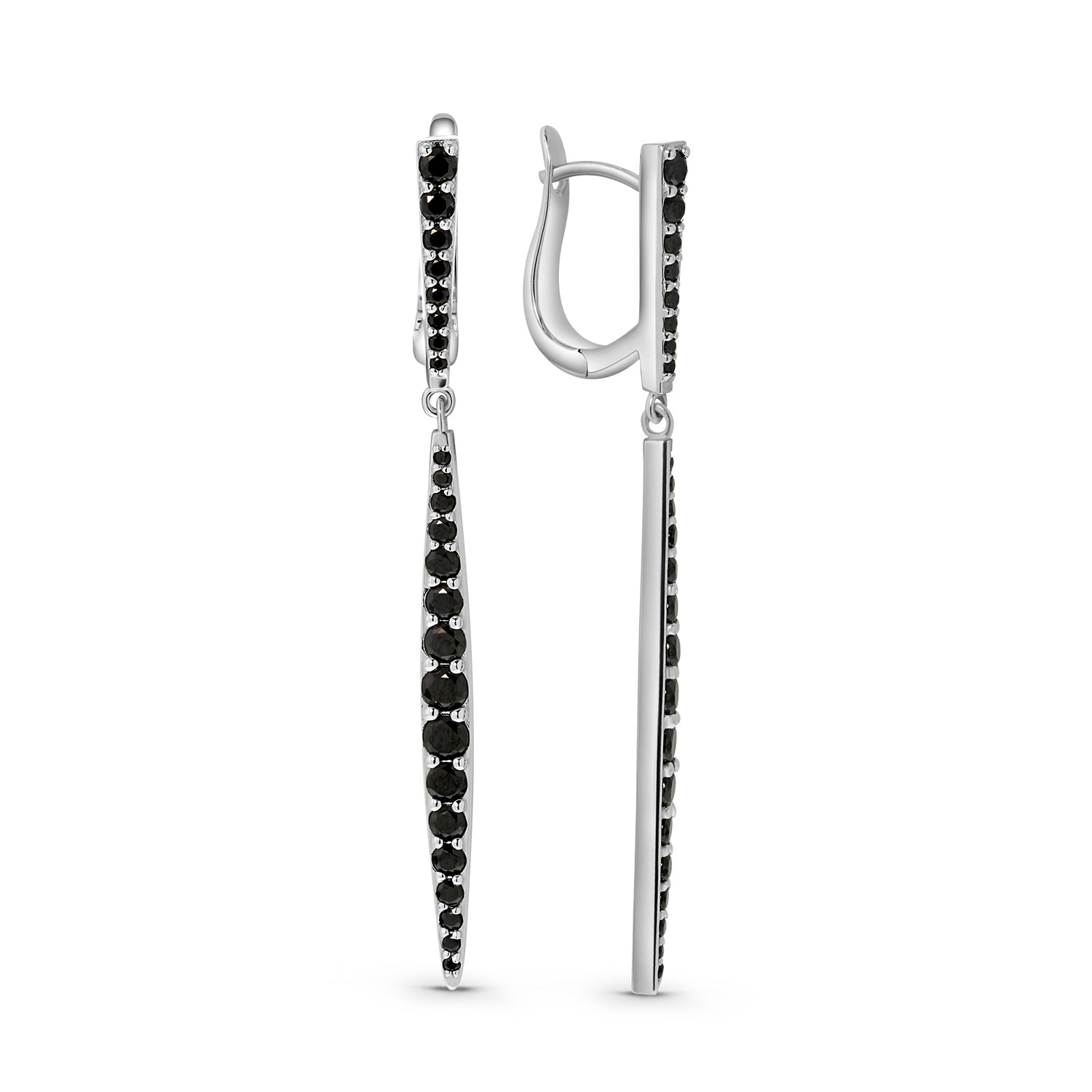 Oorhangers van sterling zilver met zwarte zirkonia 27-4210-7980