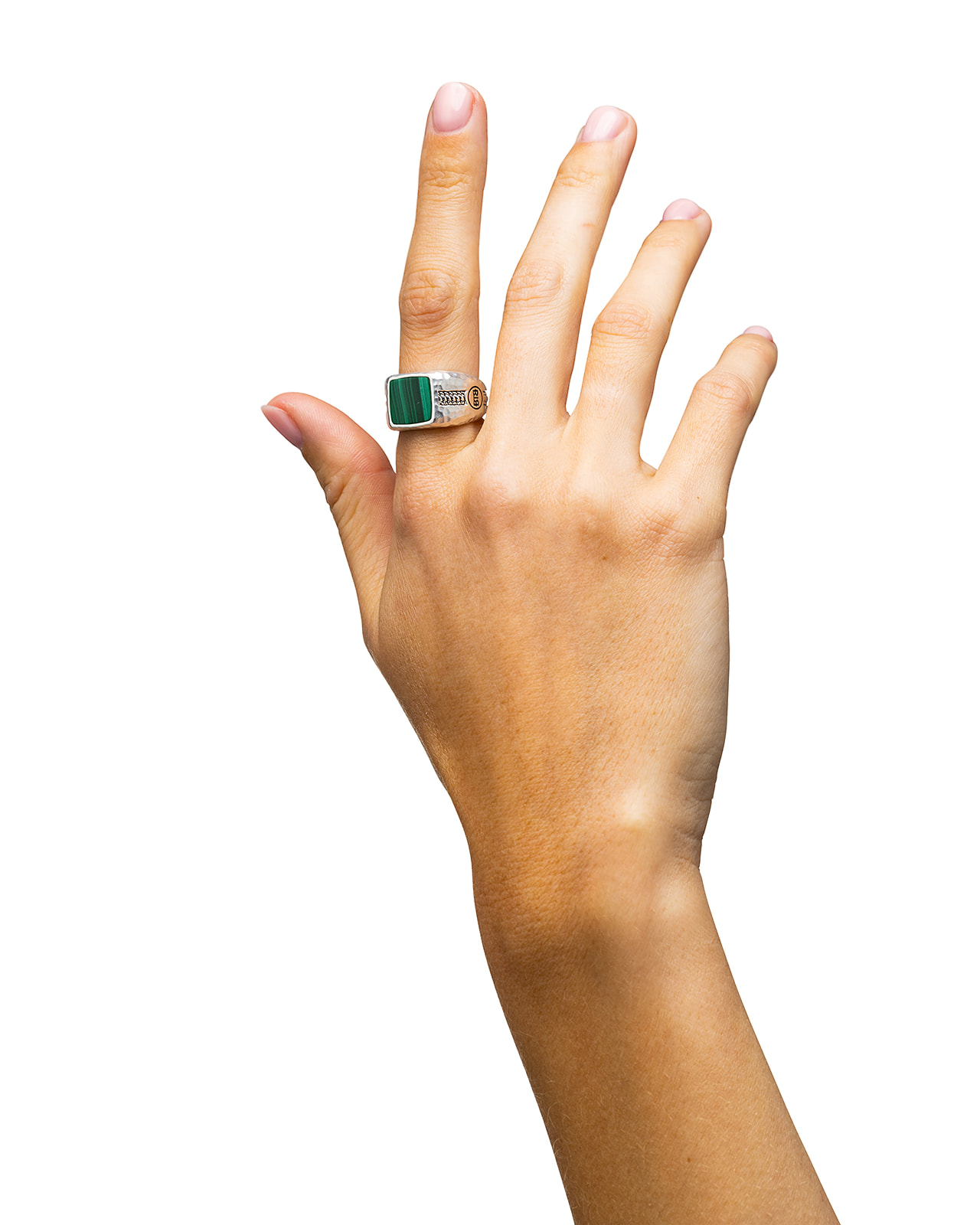 Ring Tangguh Small Malachite Silver - 046MA