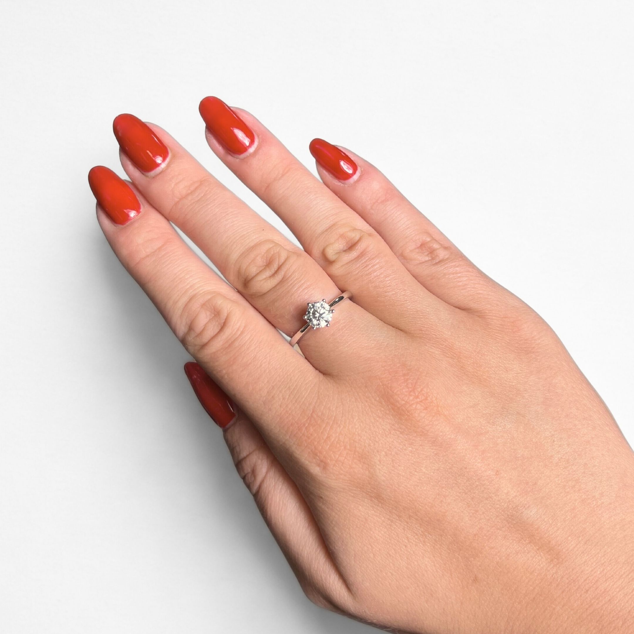 Witgouden solitaire ring met lab grown diamant R159-R24KA0558-LG-090-W