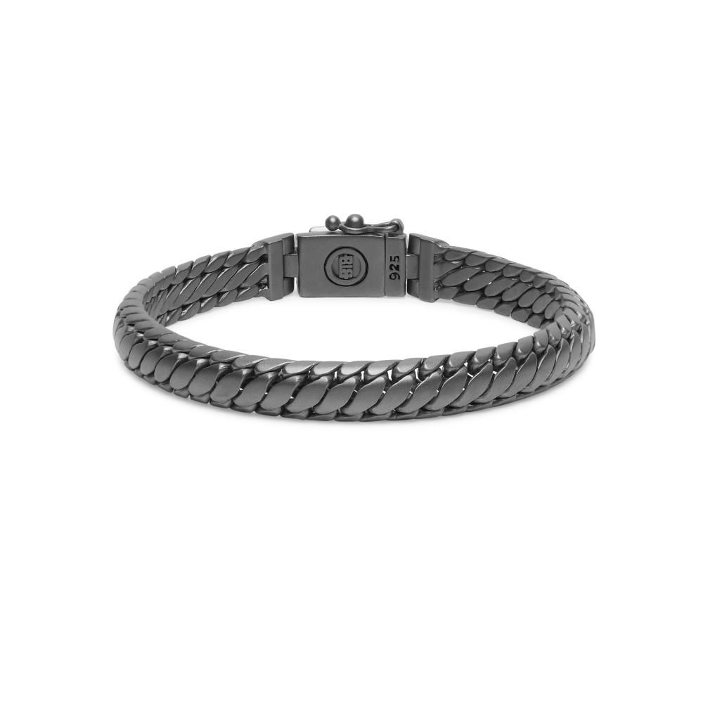 Armband Ben XS Zwart Rhodium Zilver - J070BRS