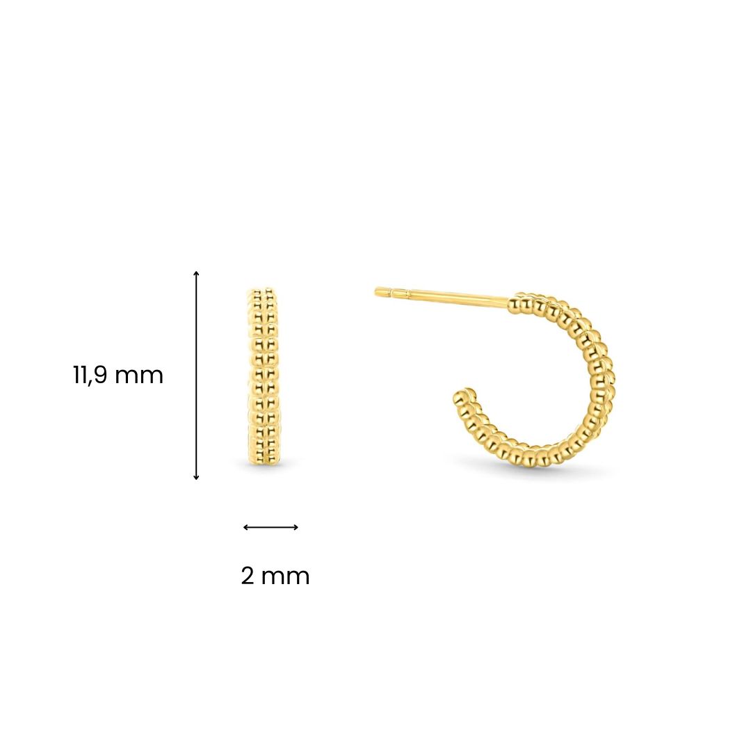 Geelgouden oorknoppen halfrond bolletjes E470-EG140-182-Y