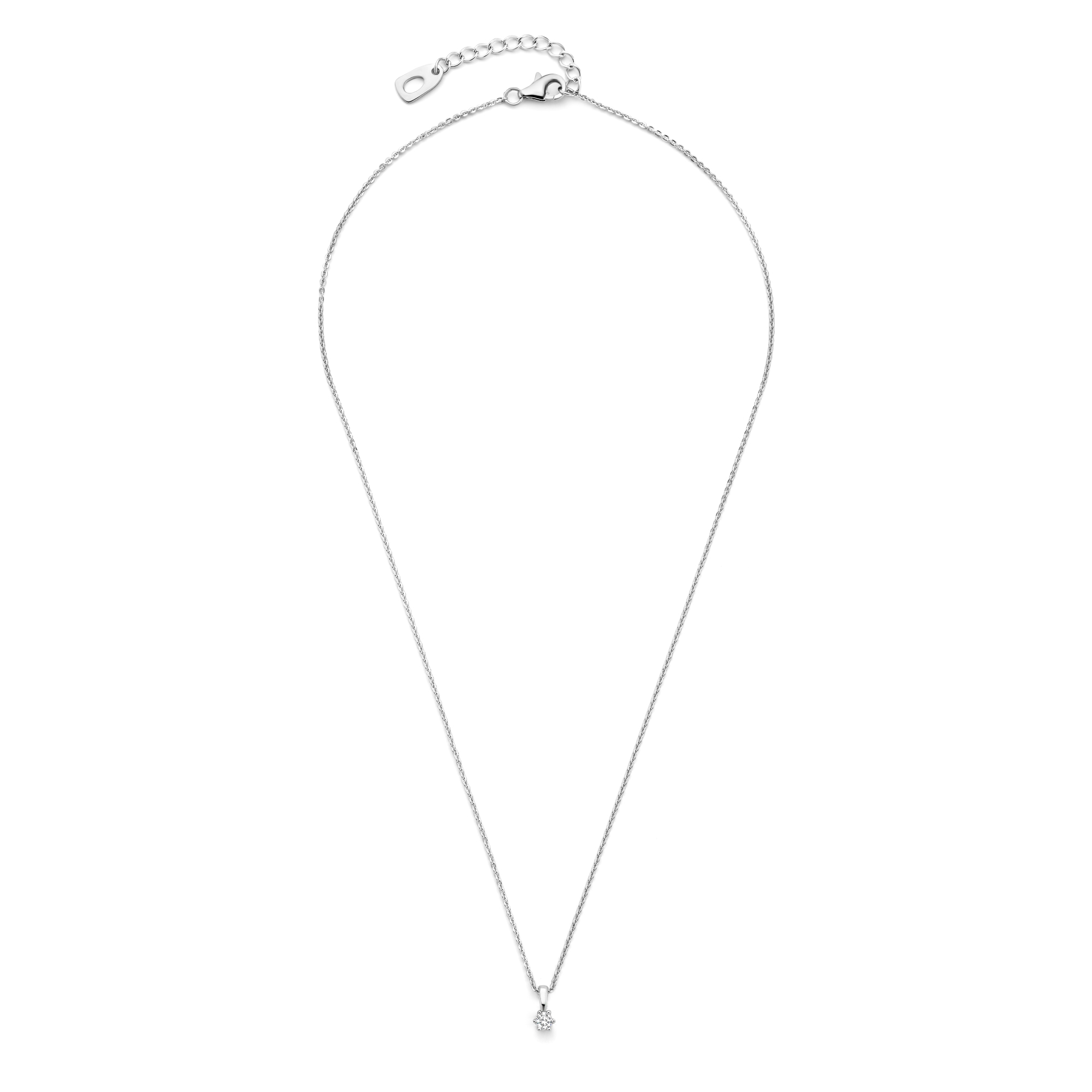 Kettitng sterling zilver met zirkonia steen van 3 mm - SGN18133