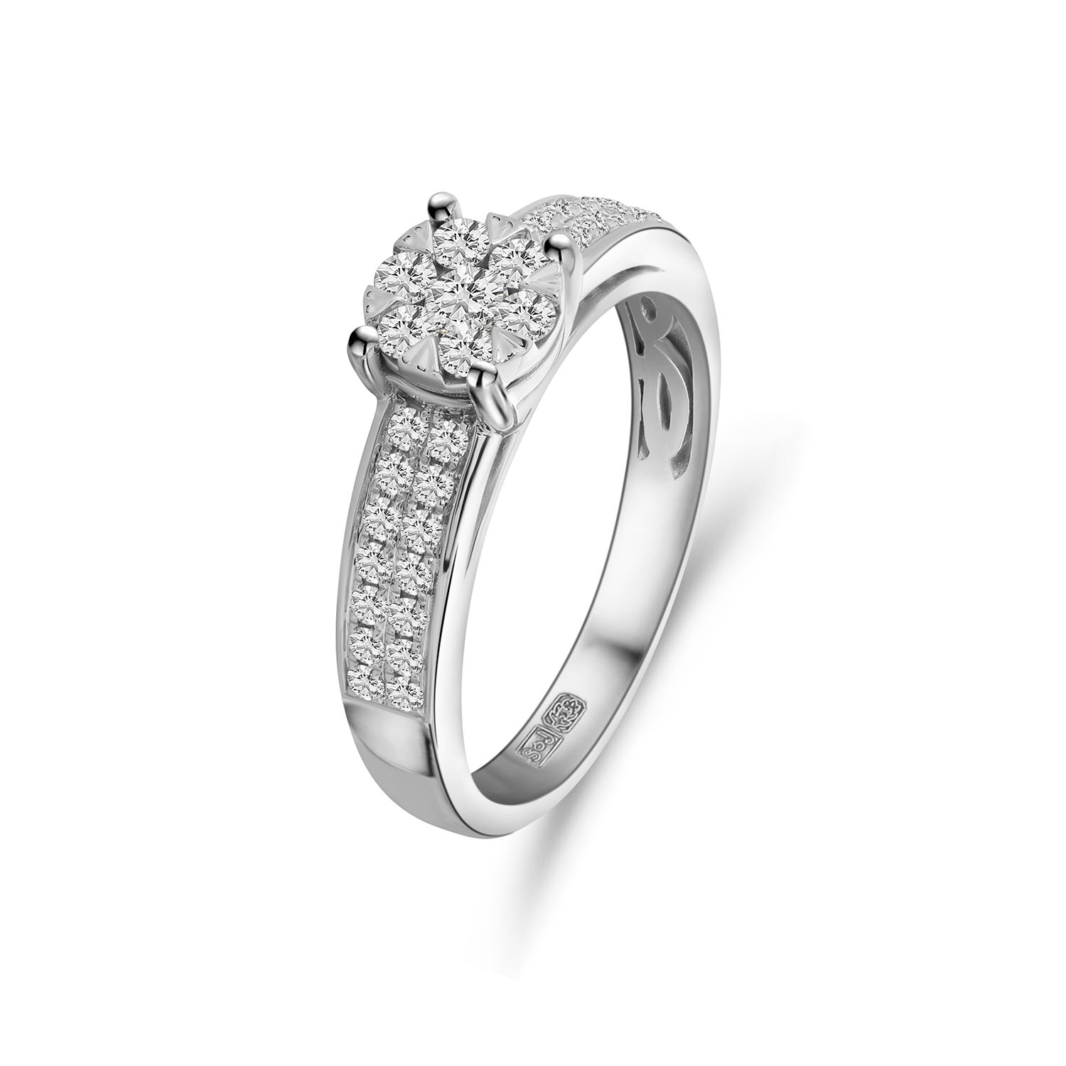 Witgouden ring pave met lab grown diamanten R092-59714R023-LG-W
