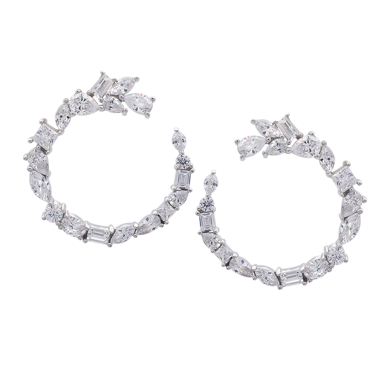 Oorhangers van sterling zilver met zirkonia - E18535