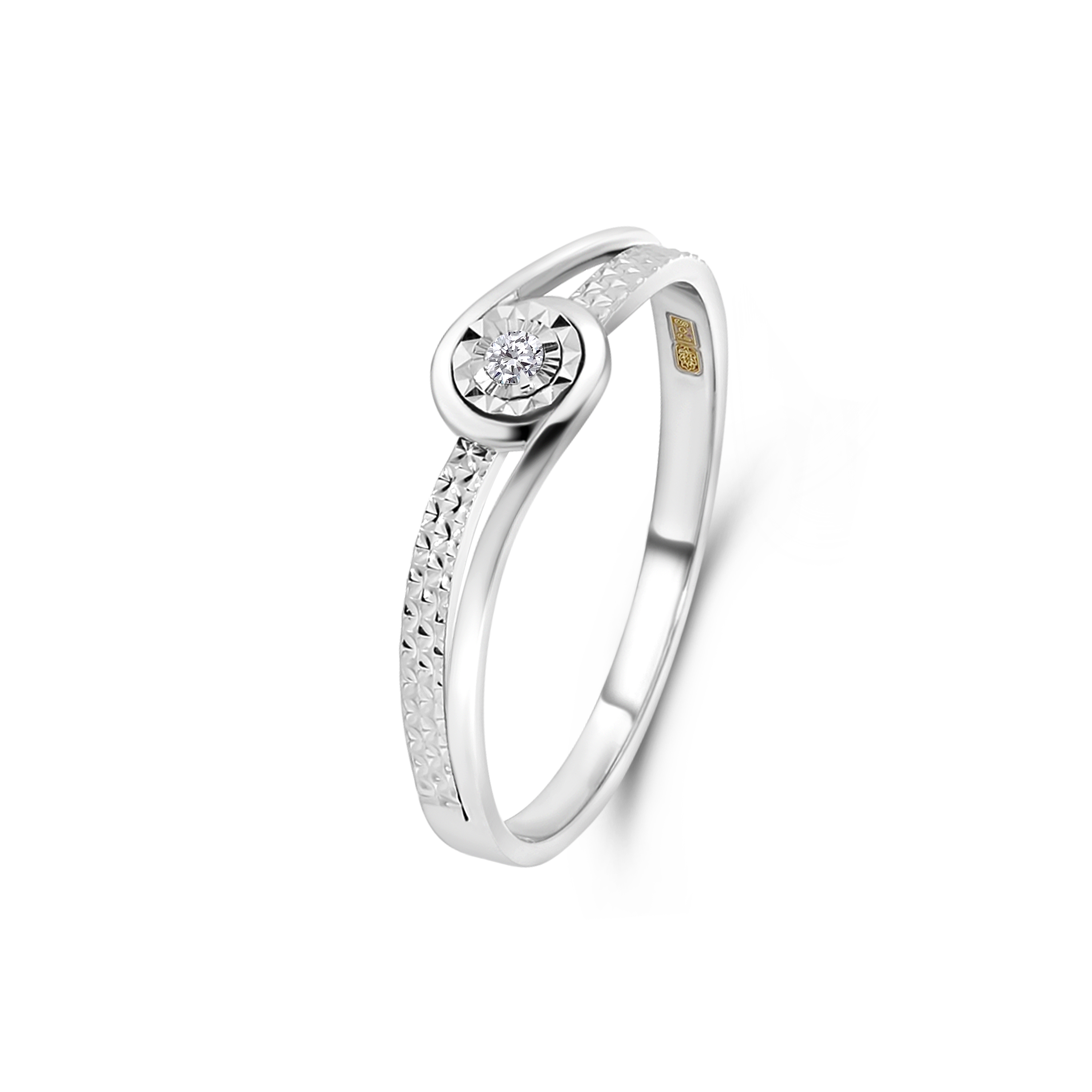 Witgouden ring met diamant R480-RG010157ADI-W