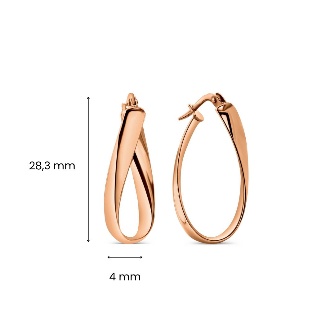 Rosegouden oorringen slag E519-R334OR2989L-R