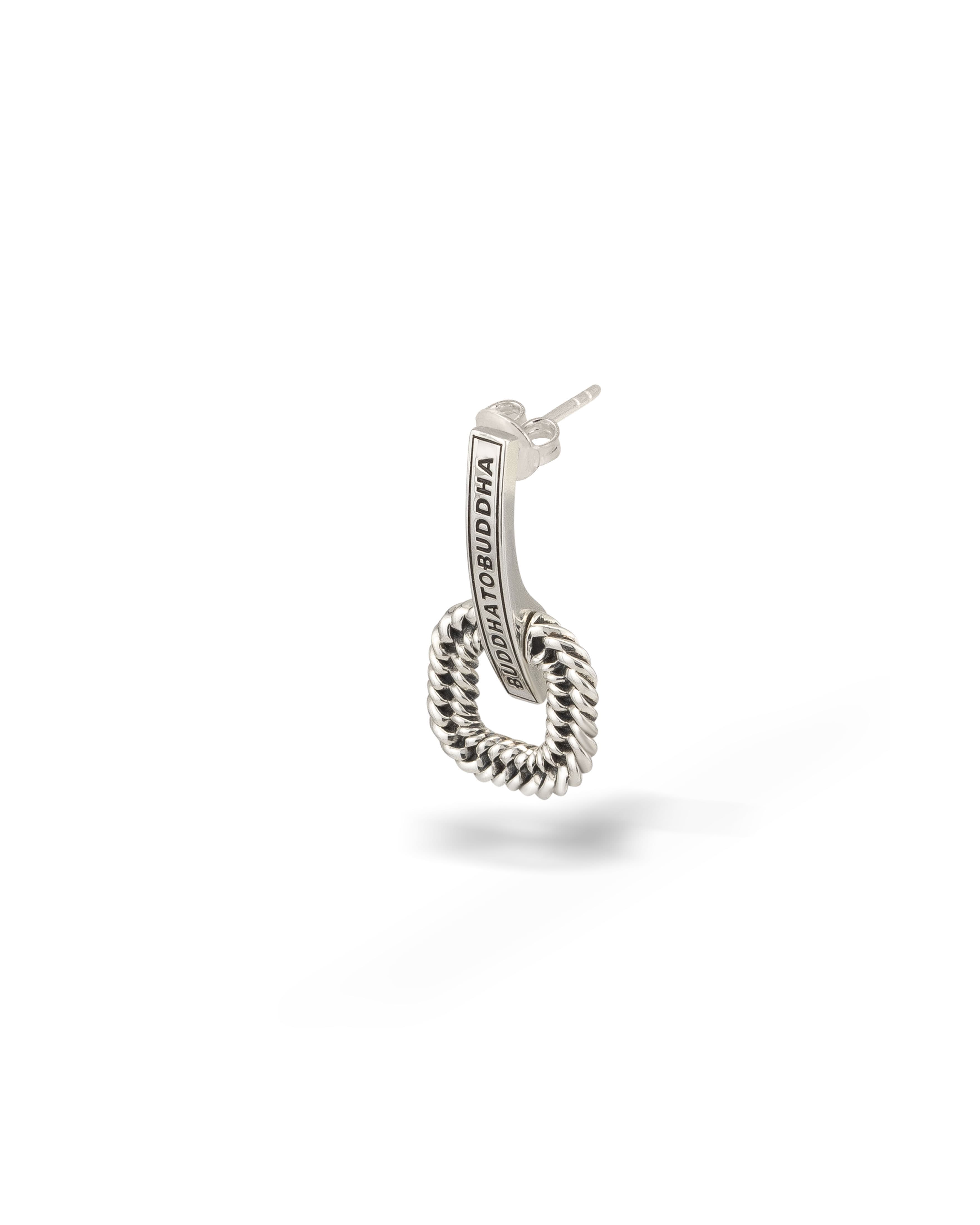 Oorhangers Chain Logo enkel stuk van sterling zilver 444 Oorhangers Chain Logo enkel stuk van sterling zilver 444
