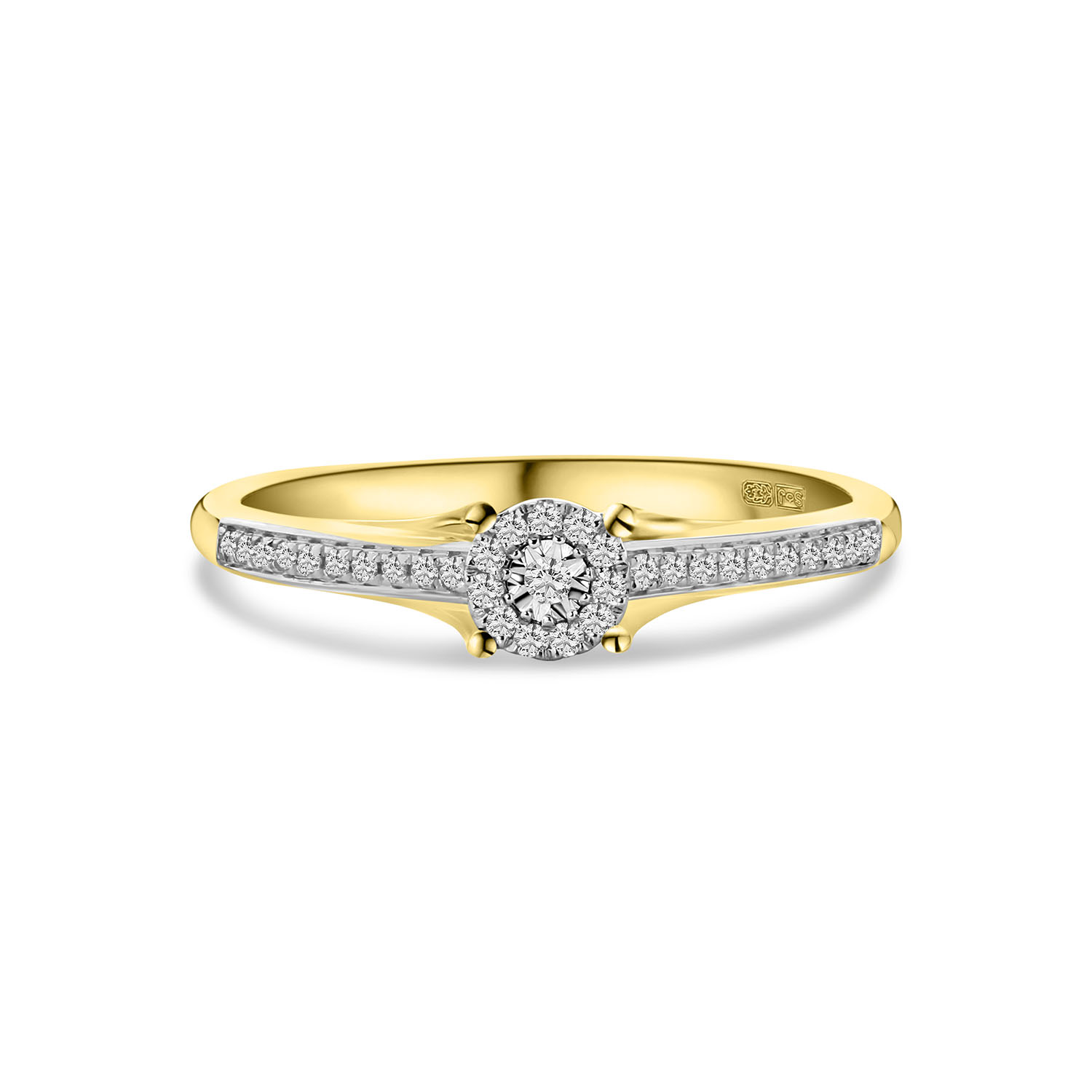 Geelgouden ring met diamanten R092-61626R013-YW