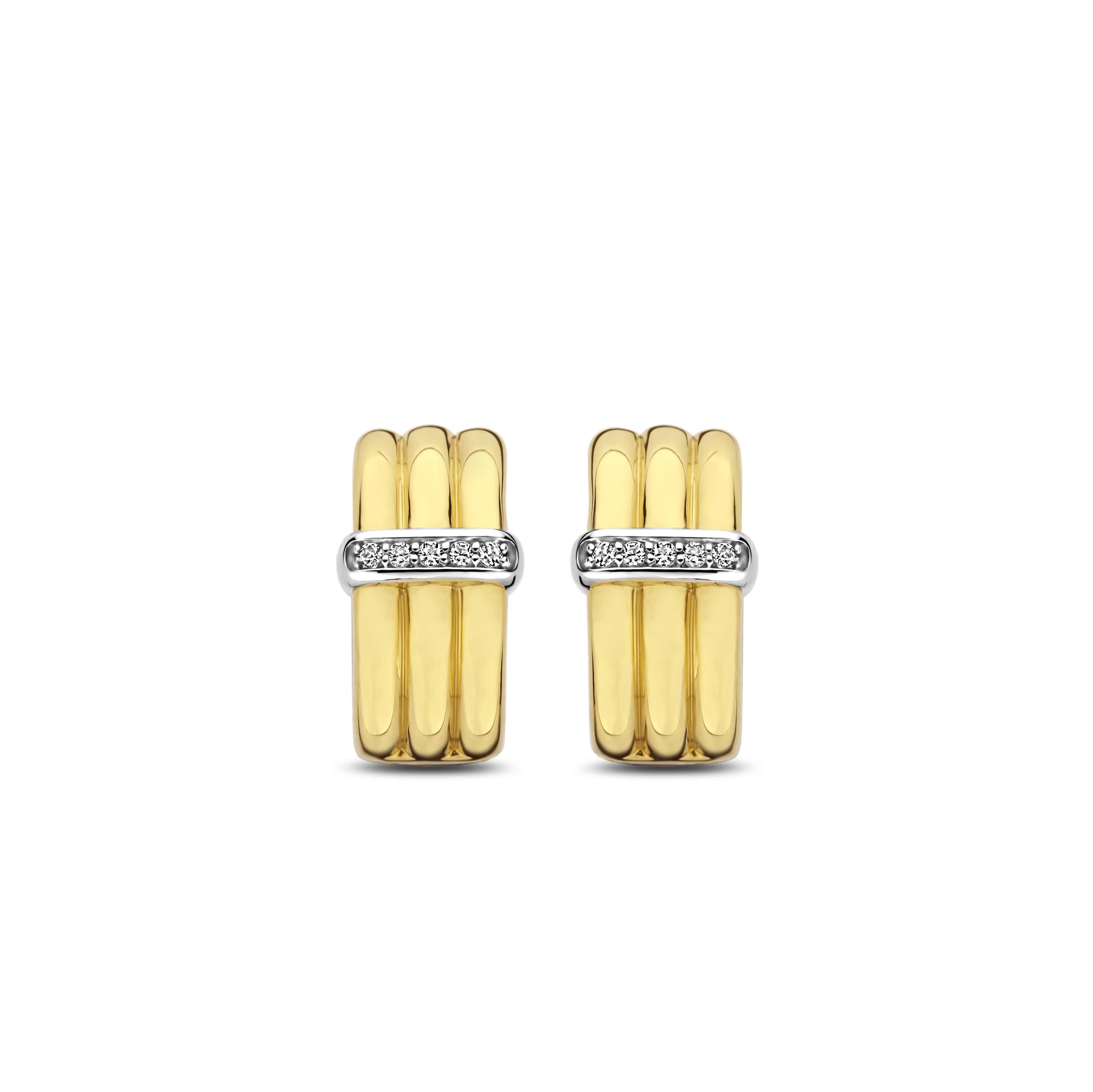 Oorringen gold plated  met zirkonia - 7979ZY