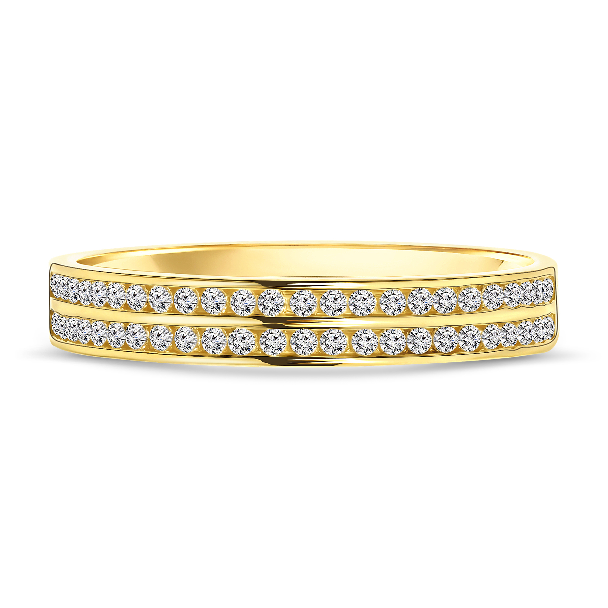 Geelgouden ring met zirkonia