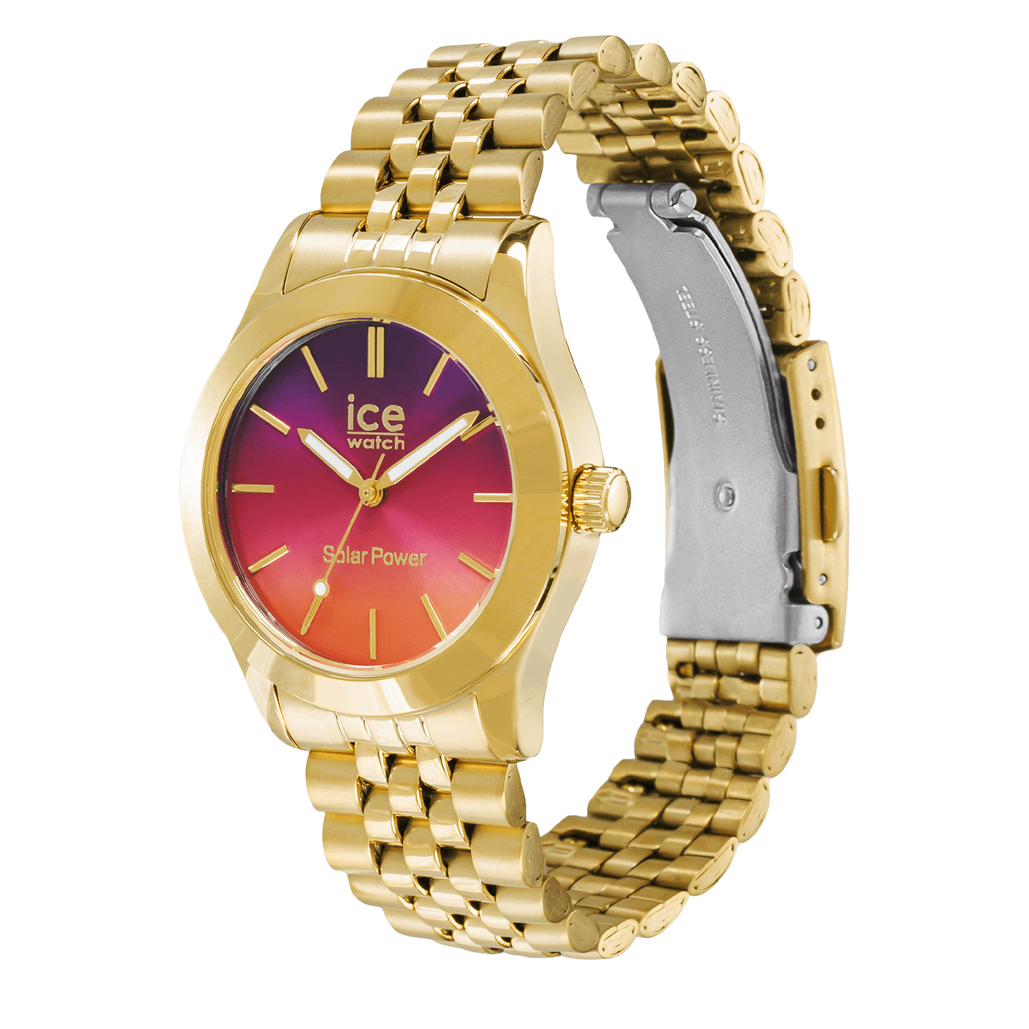 Dameshorloge ICE Steel - Gold night pink - SOLAR - 023792