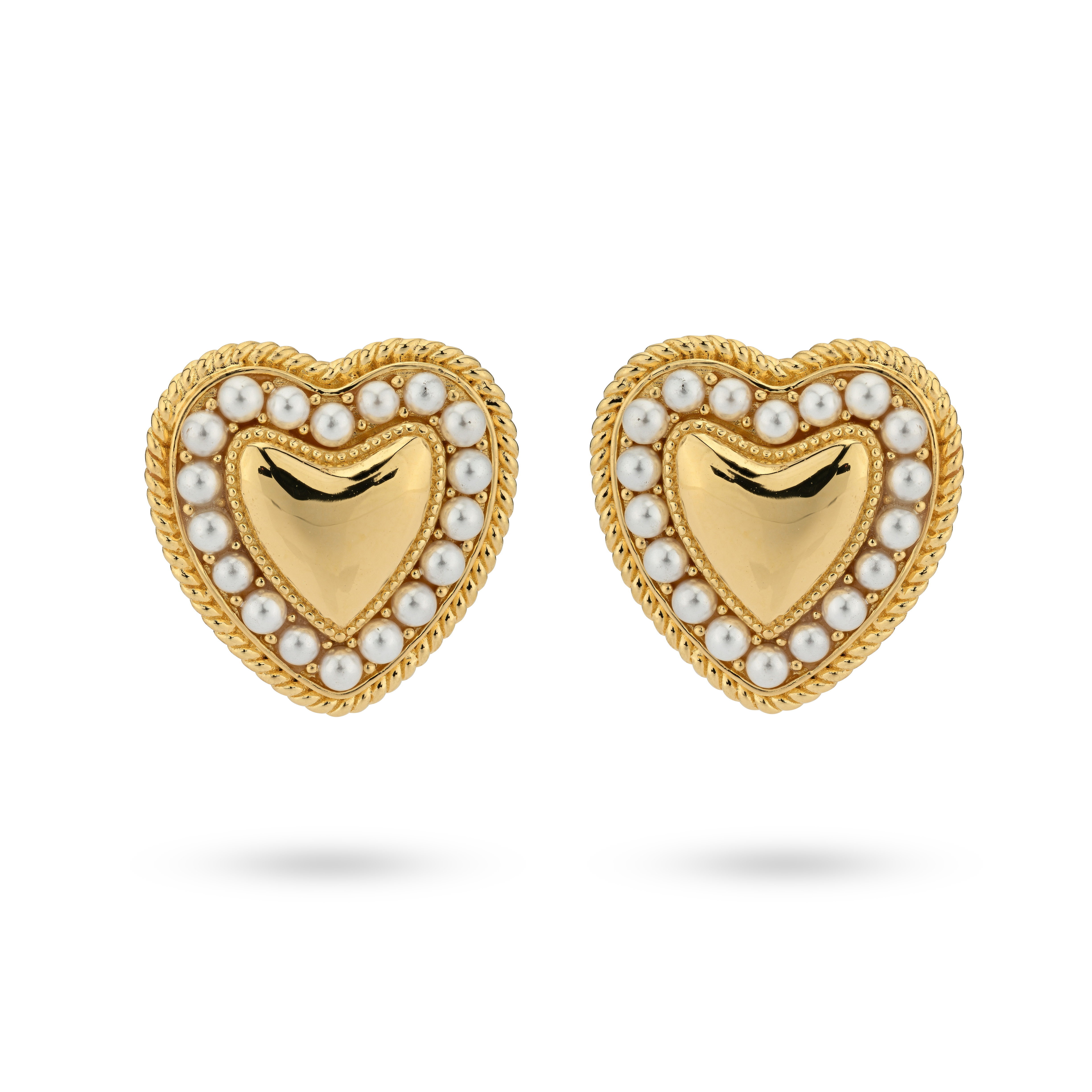 Oorknoppen van gold plated sterling zilver met parels 42476Y Oorknoppen van gold plated sterling zilver met parels 42476Y