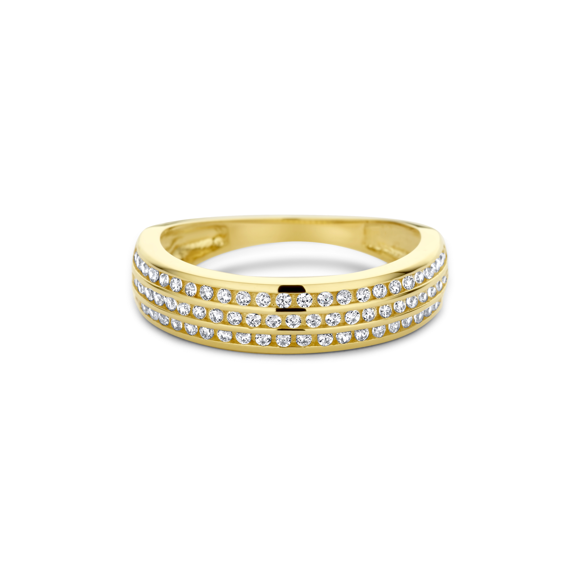 Geelgouden ring met Zirkonia