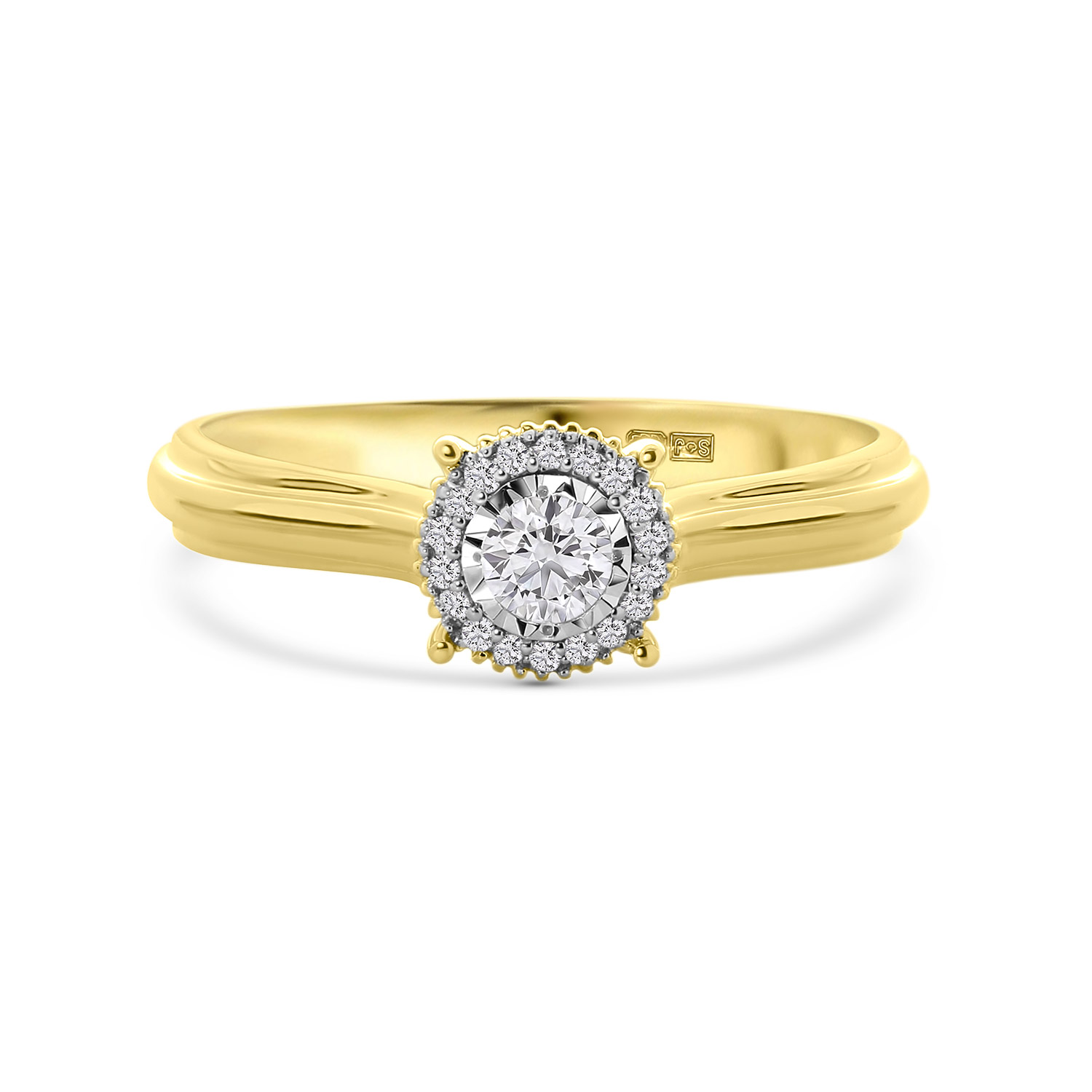 Geelgouden ring met diamanten R138-RG75421-YW
